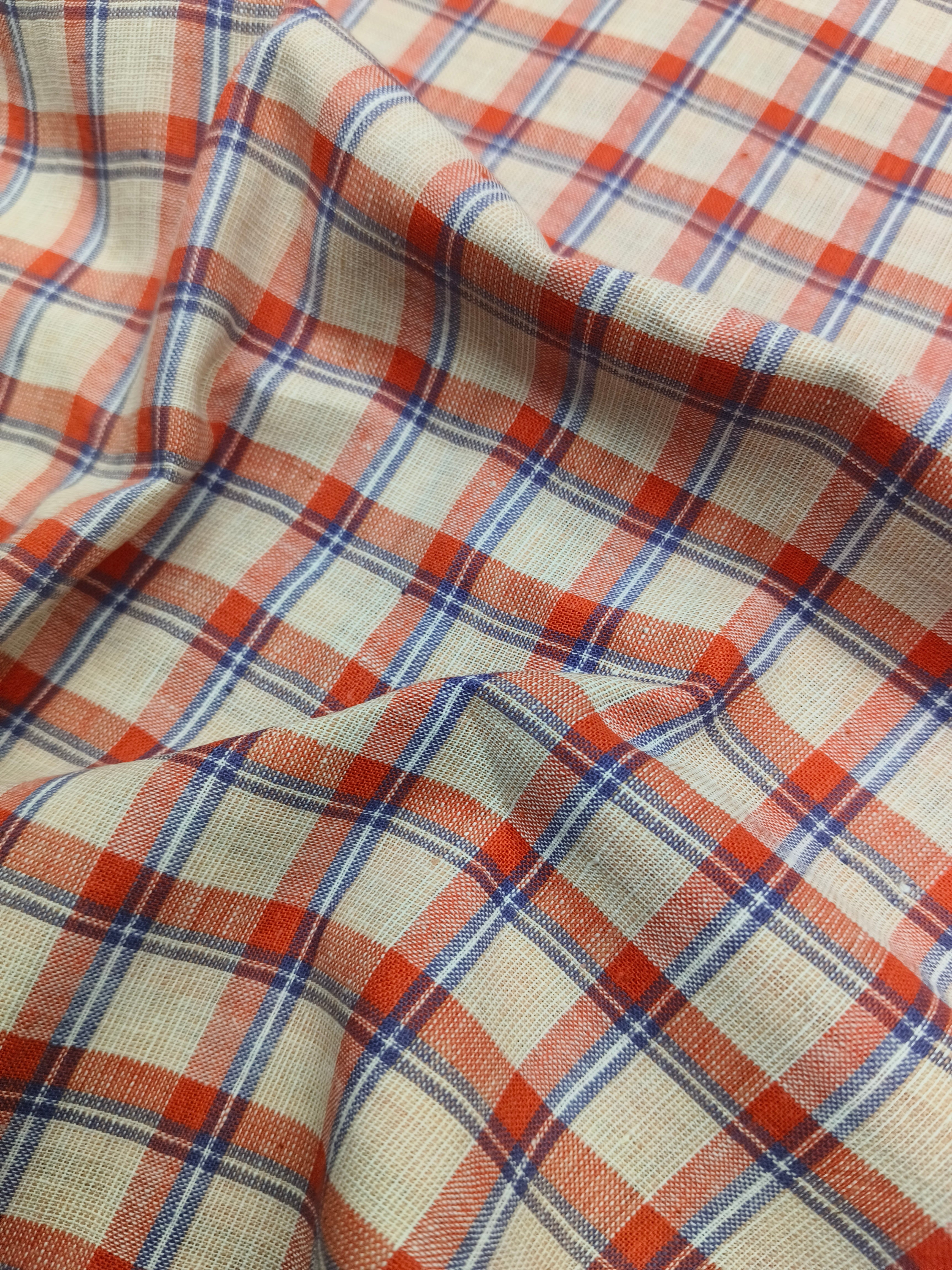 Handwoven Cotton Check Fabric CHK23