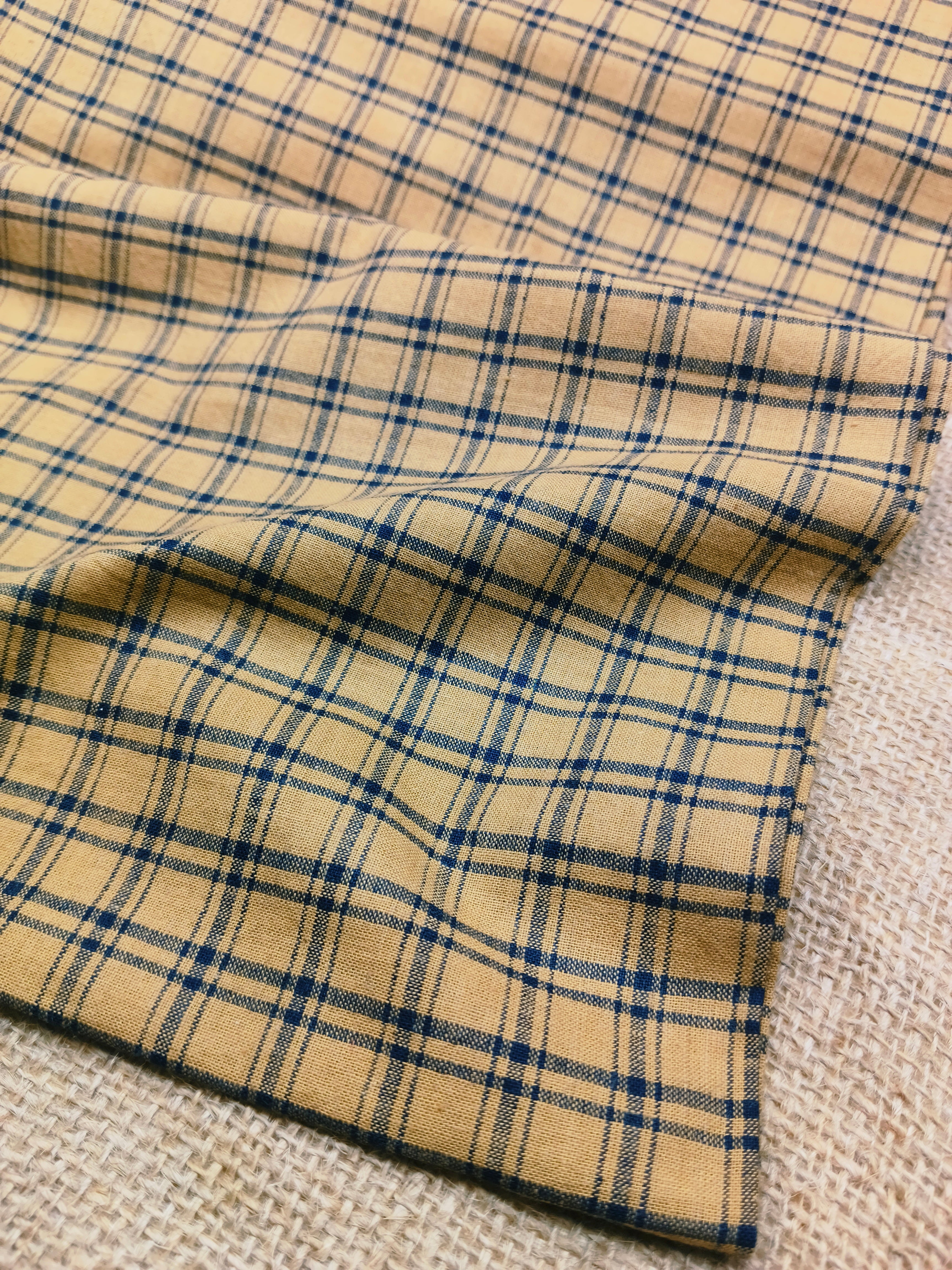Handwoven Cotton Check Fabric CHK37
