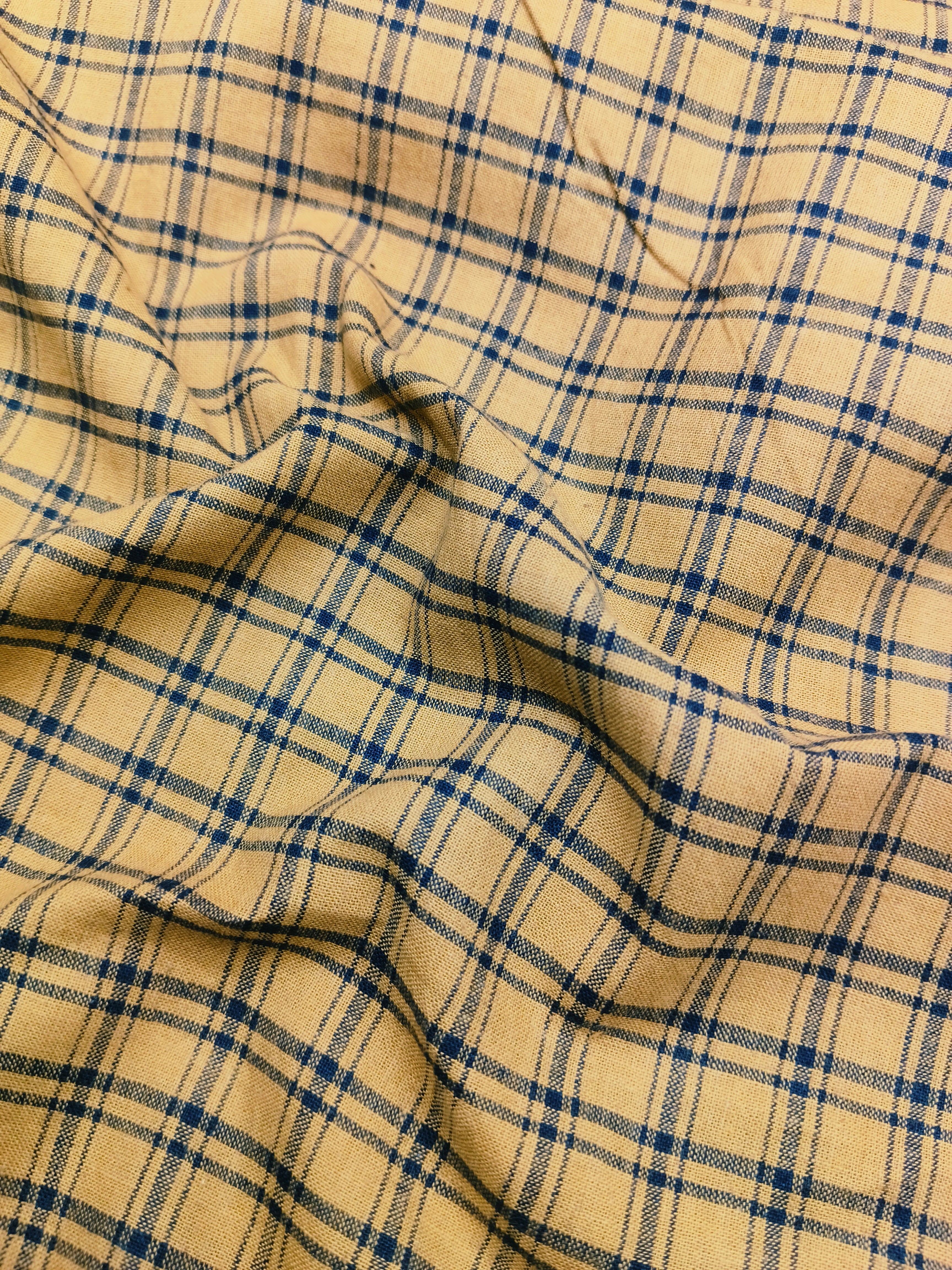 Handwoven Cotton Check Fabric CHK37