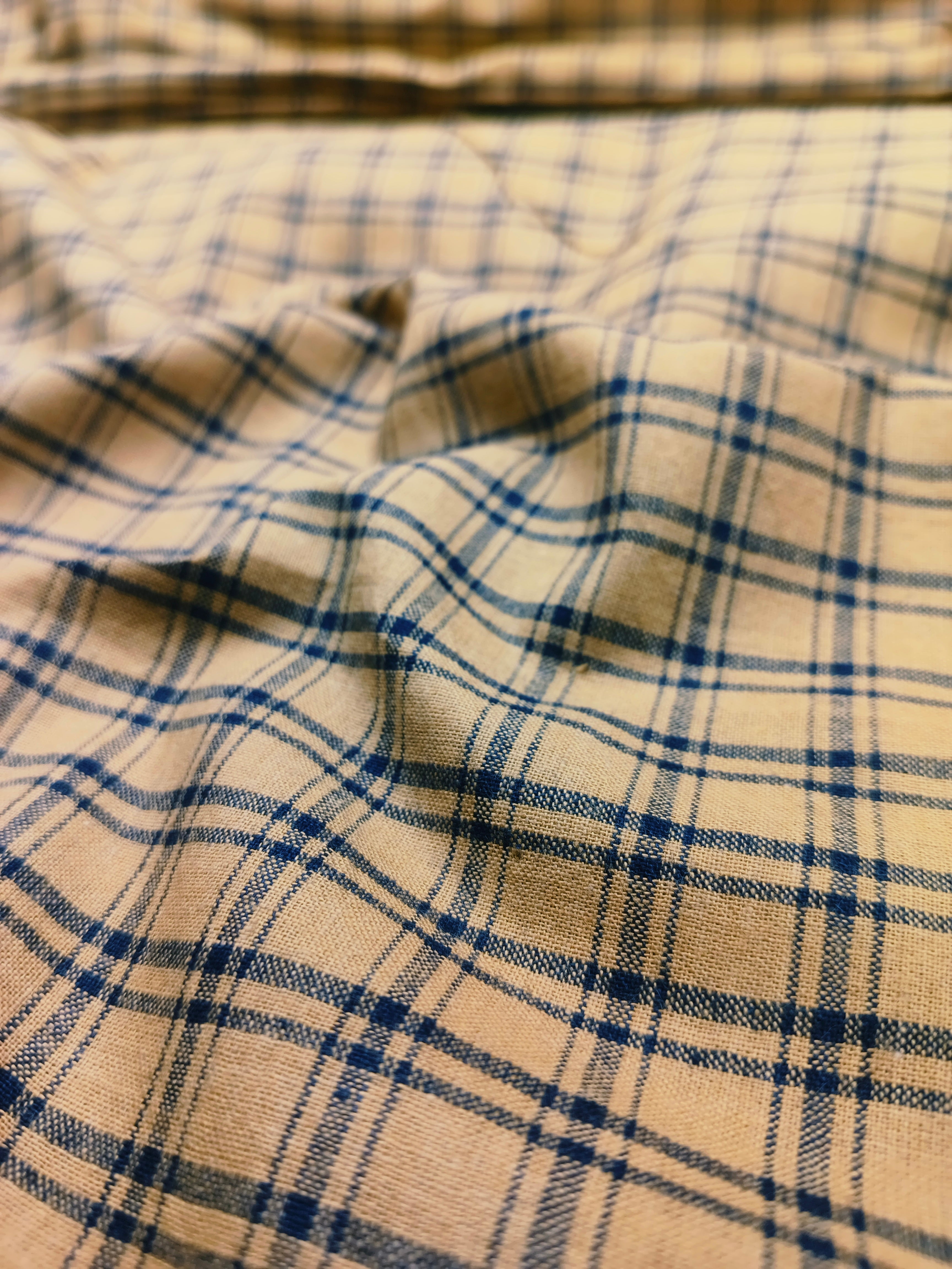 Handwoven Cotton Check Fabric CHK37