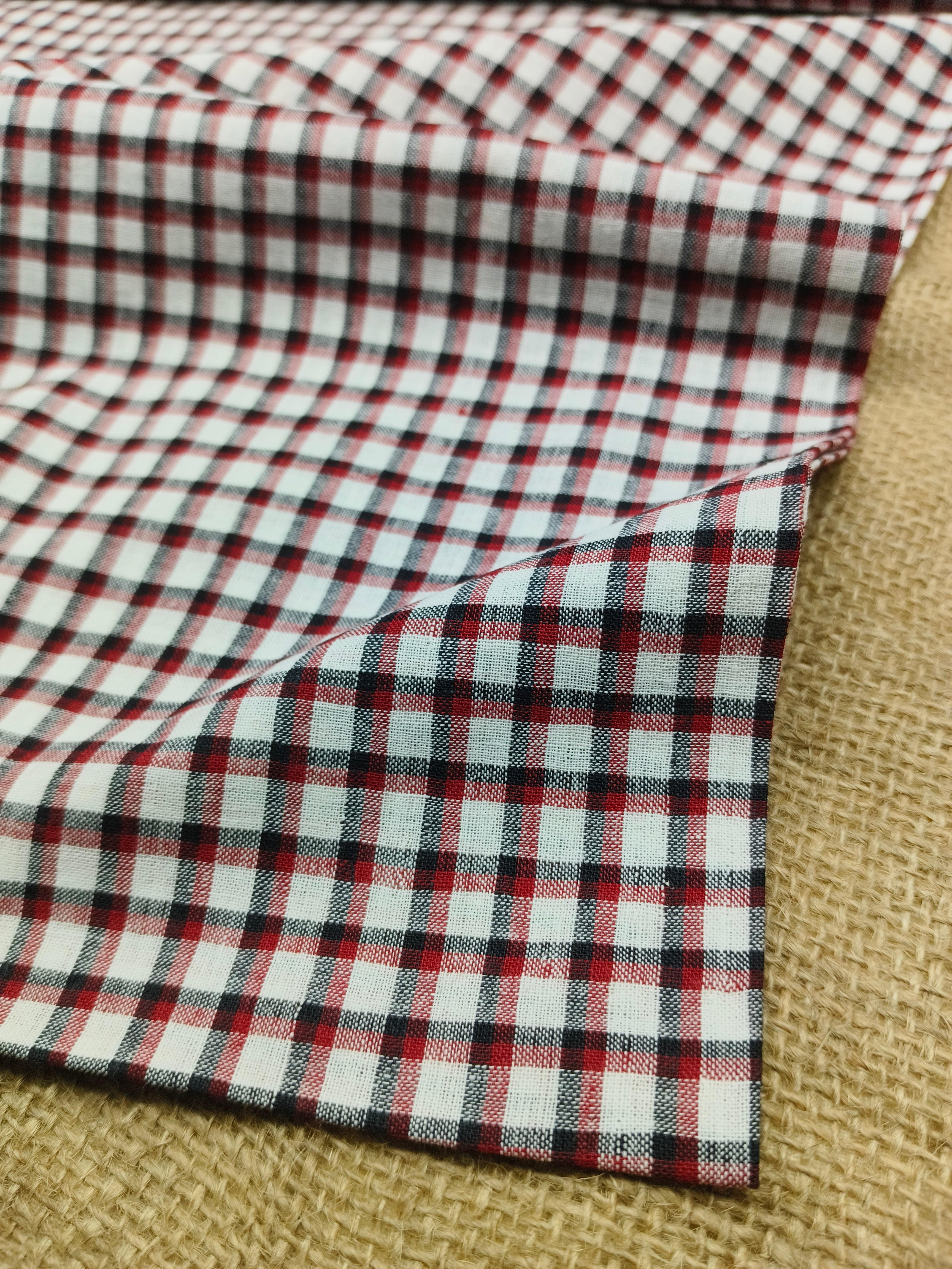 Handwoven Cotton Check Fabric CHK32