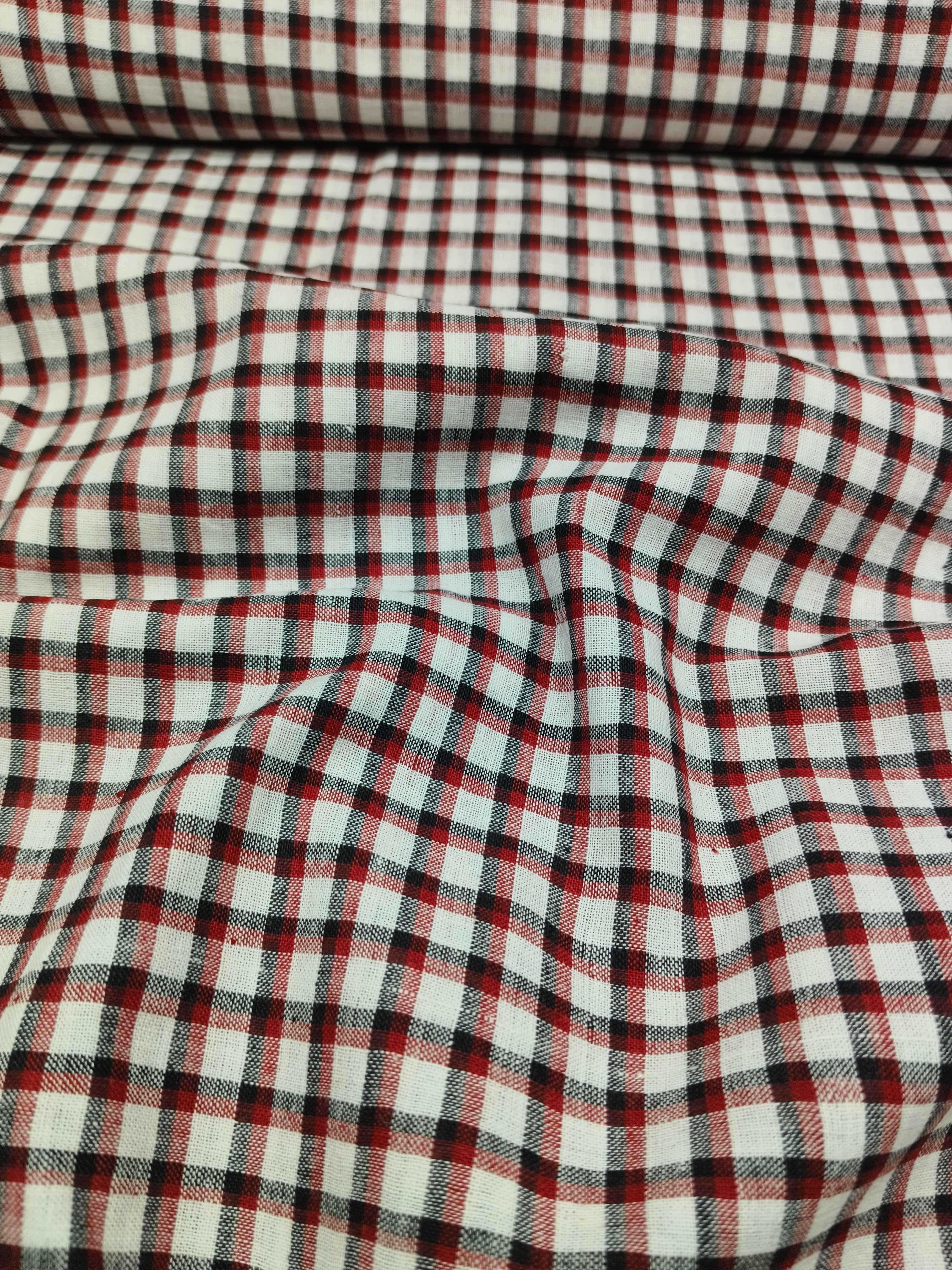 Handwoven Cotton Check Fabric CHK32