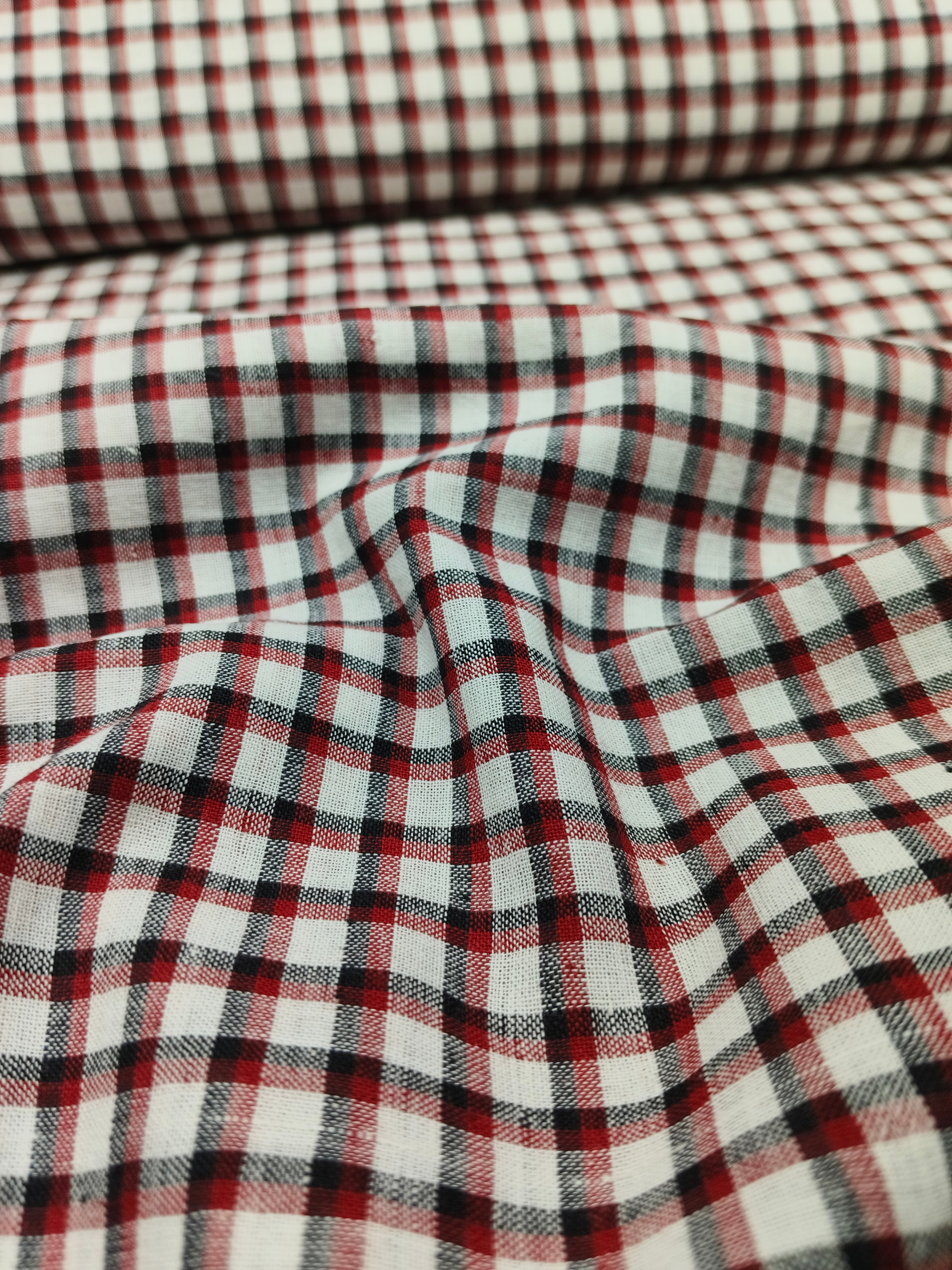 Handwoven Cotton Check Fabric CHK32