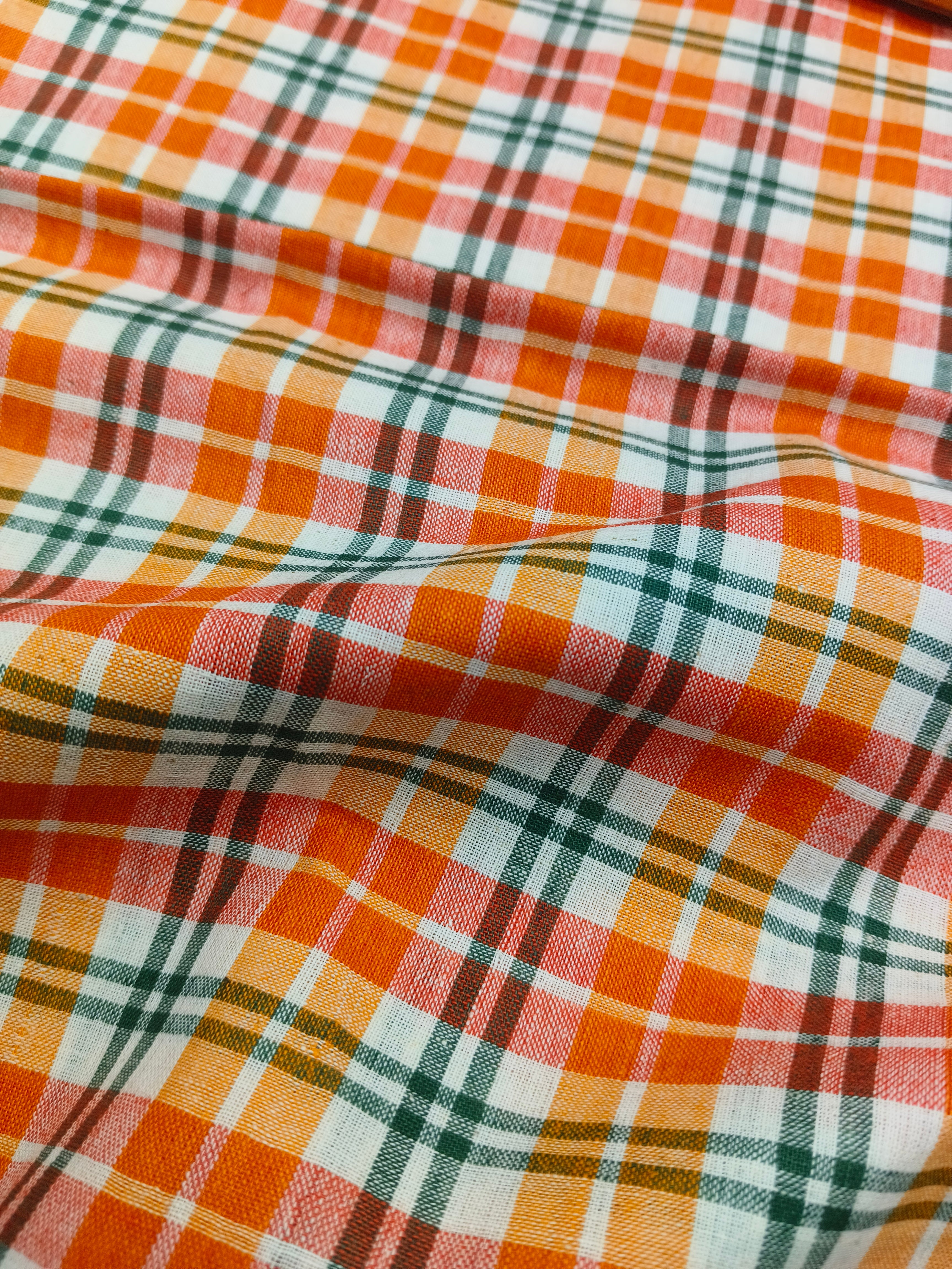 Handwoven Cotton Check Fabric CHK8