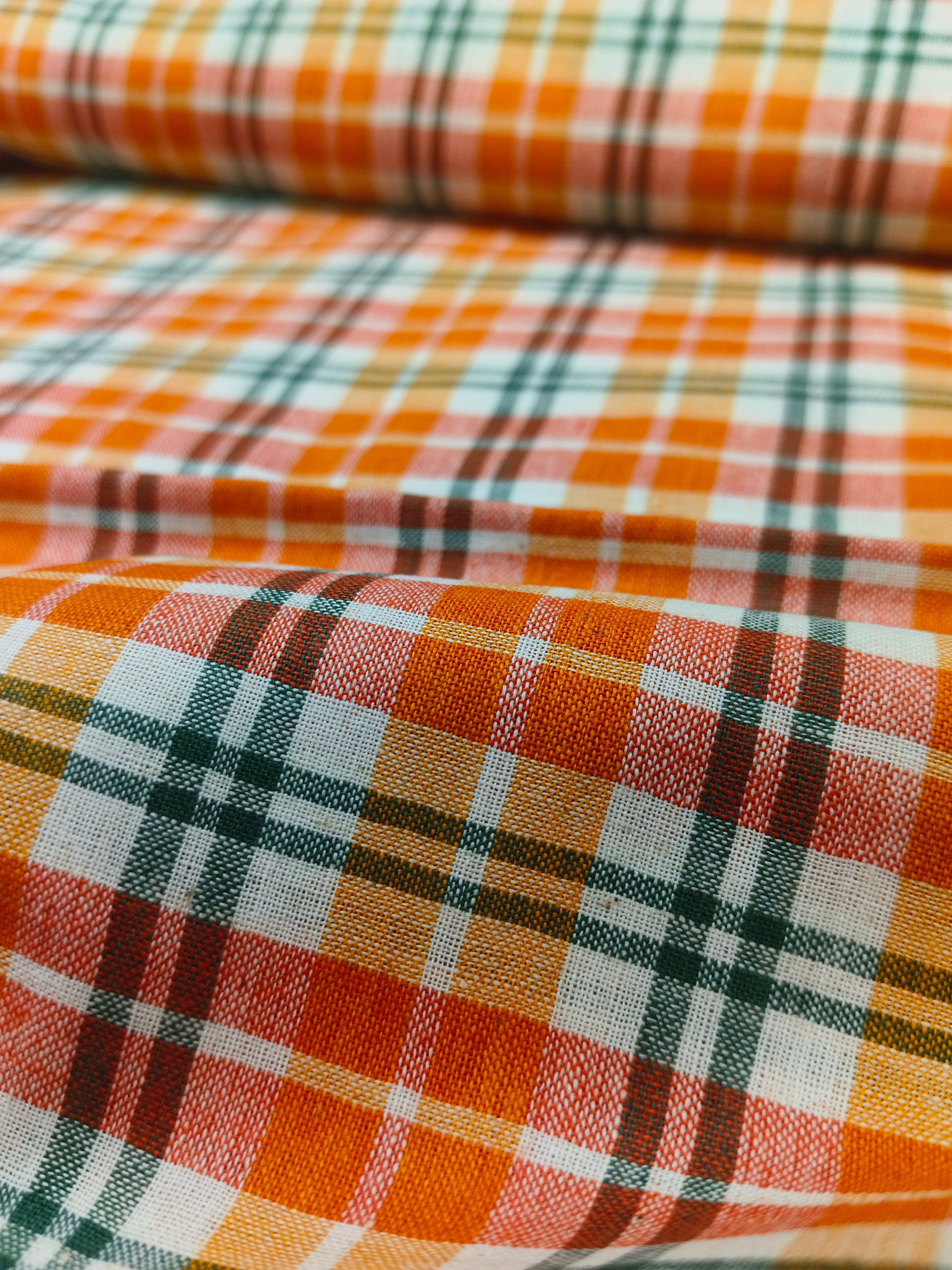 Handwoven Cotton Check Fabric CHK8
