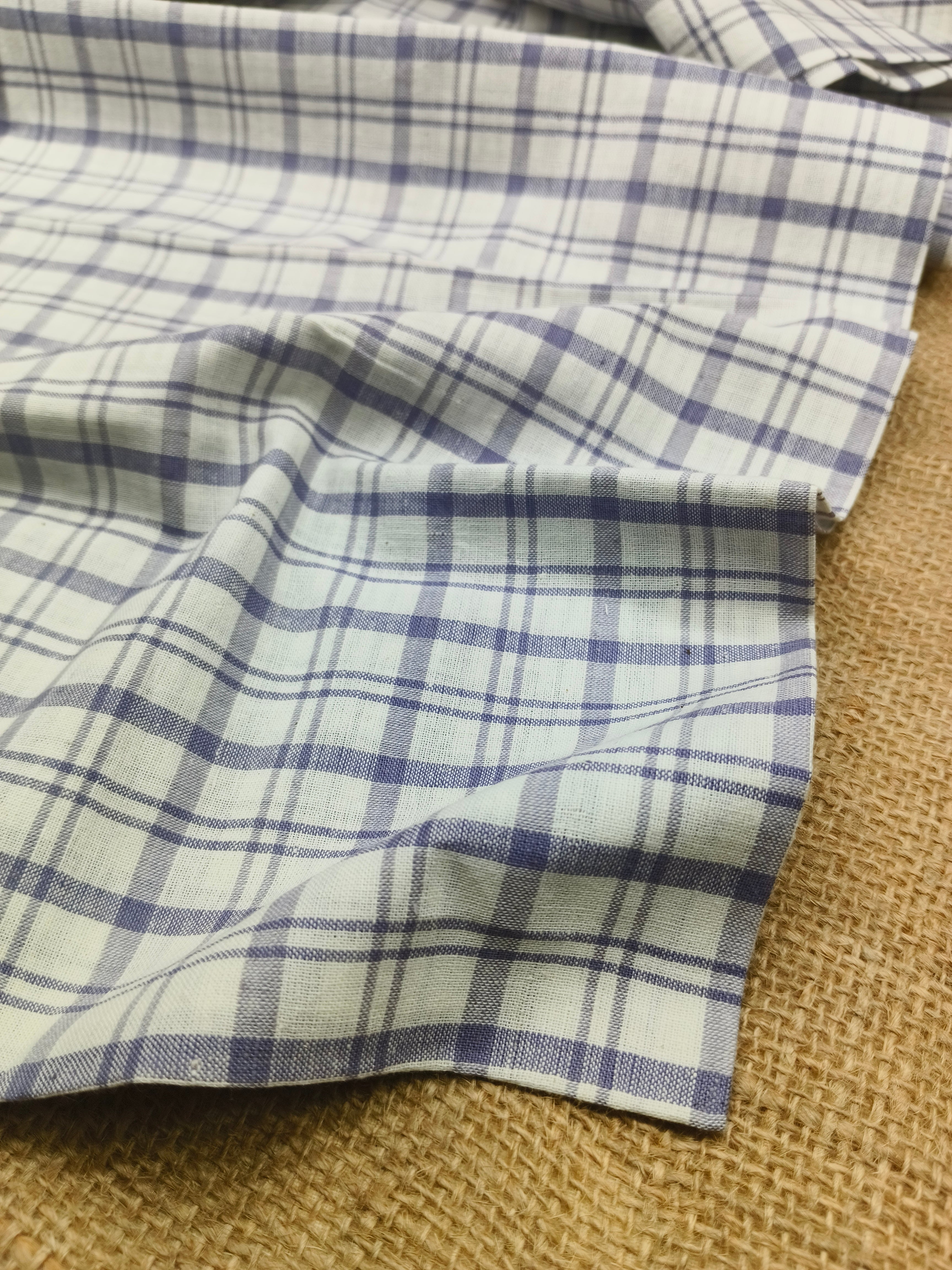 Handwoven Cotton Check Fabric CHK35
