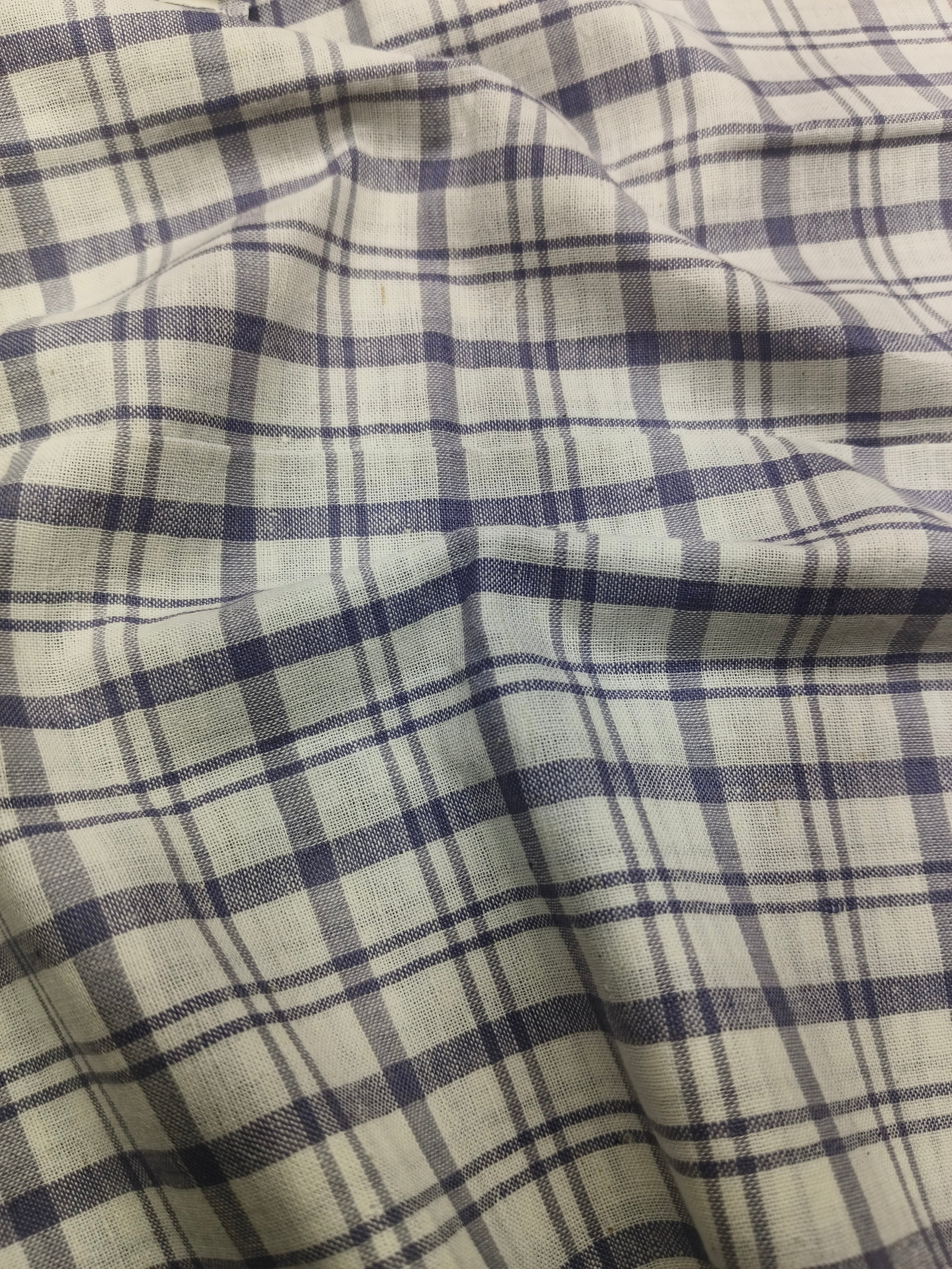 Handwoven Cotton Check Fabric CHK35