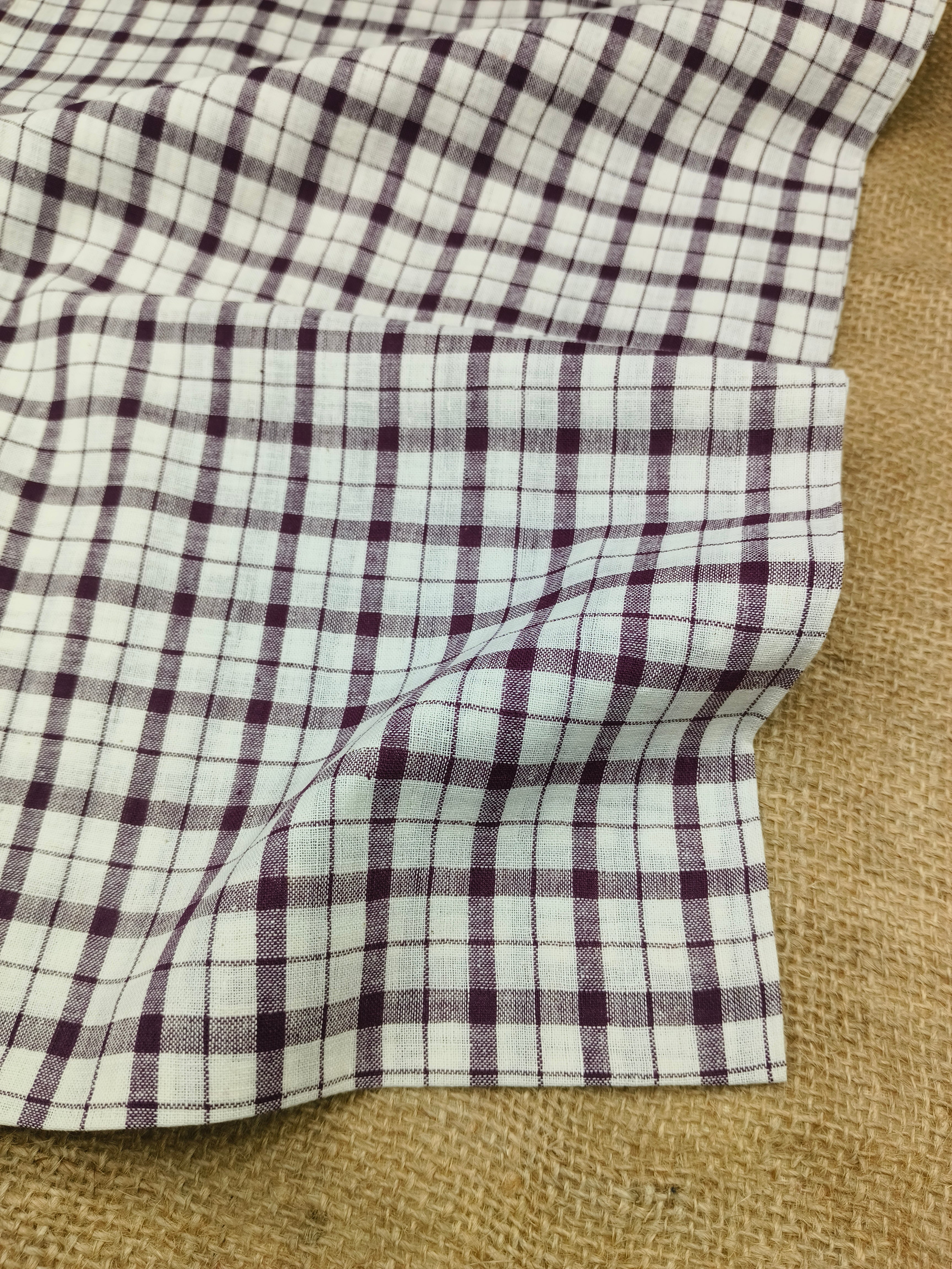 Handwoven Cotton Check Fabric CHK26