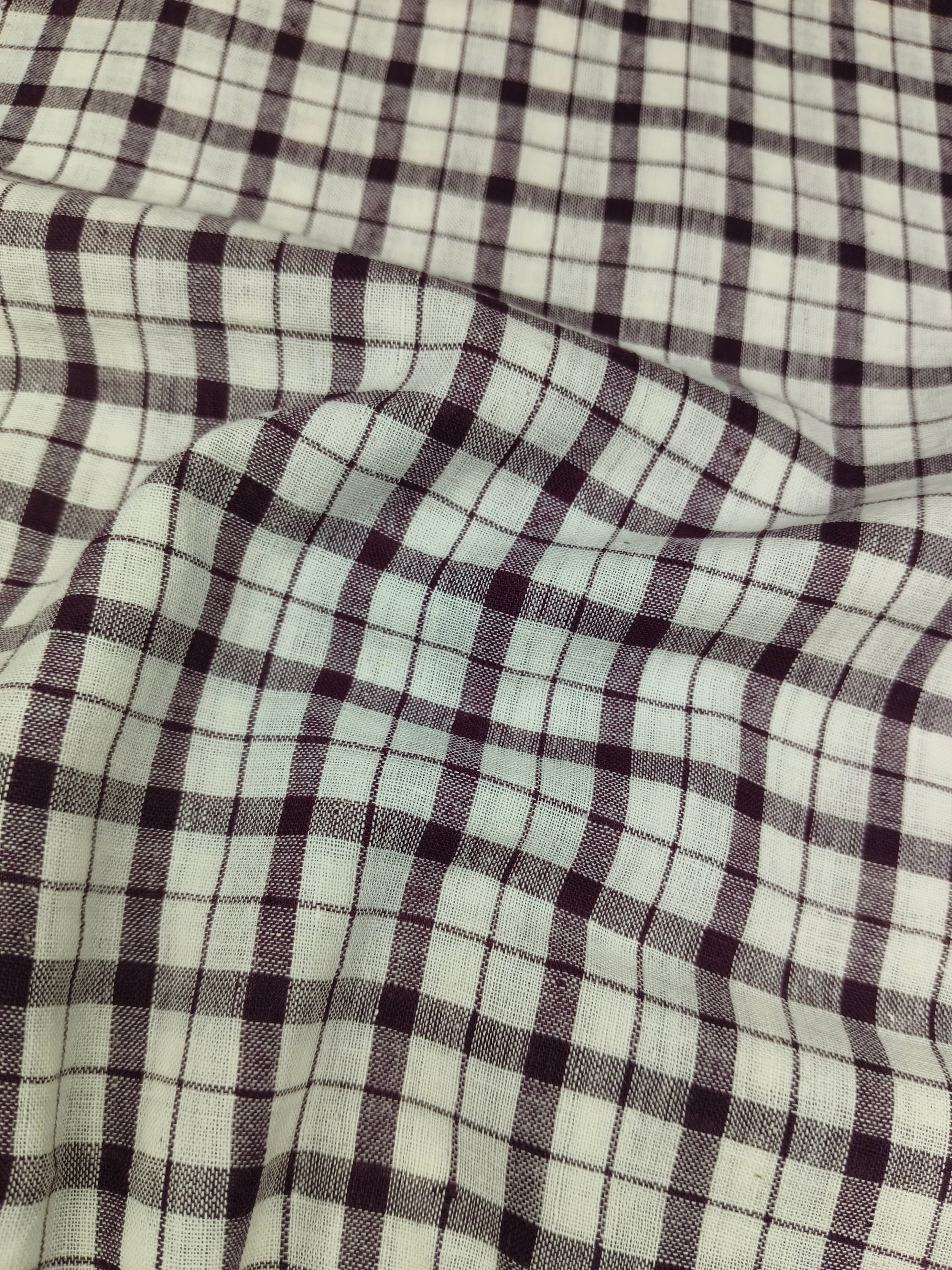 Handwoven Cotton Check Fabric CHK26