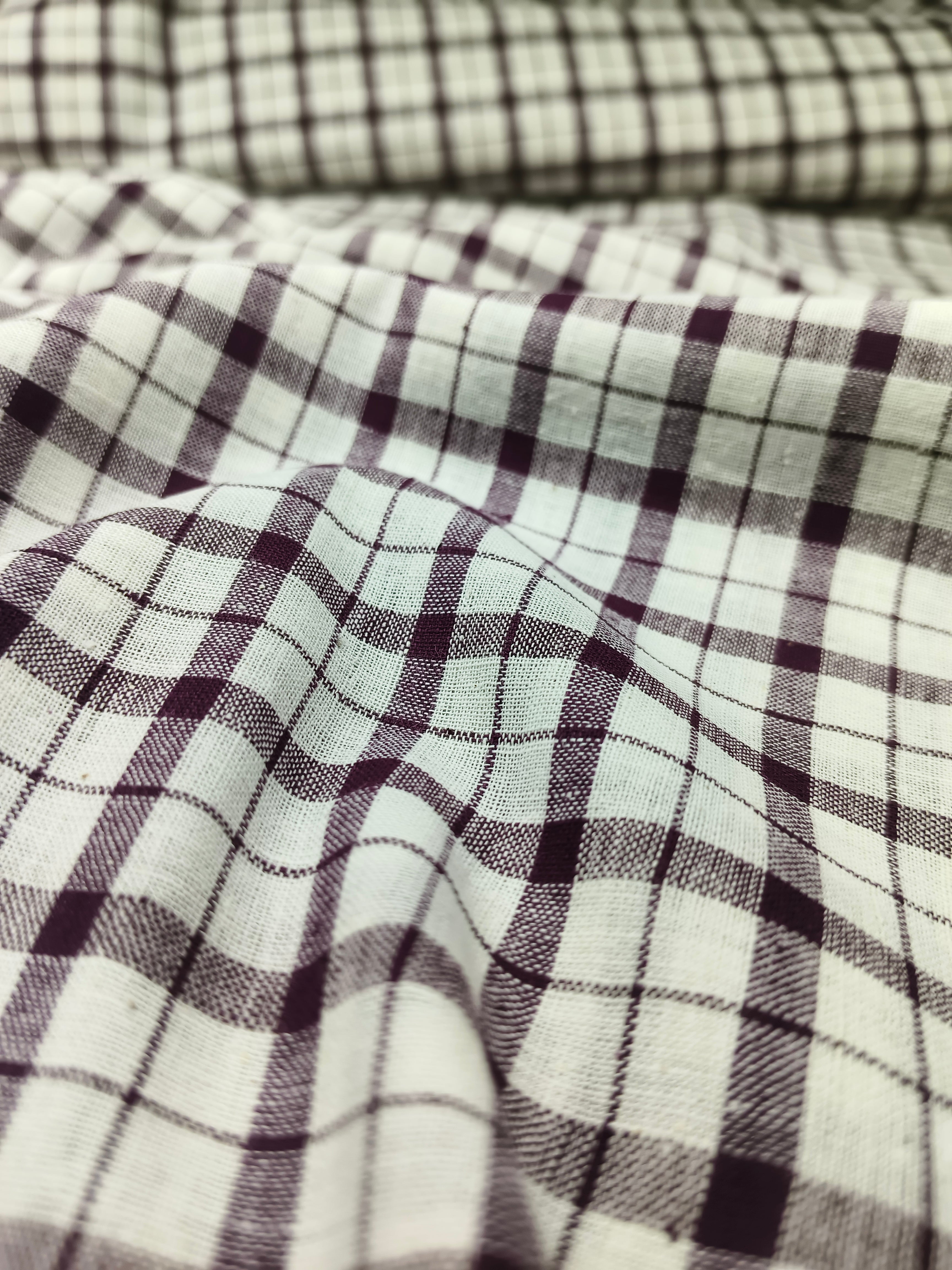 Handwoven Cotton Check Fabric CHK26