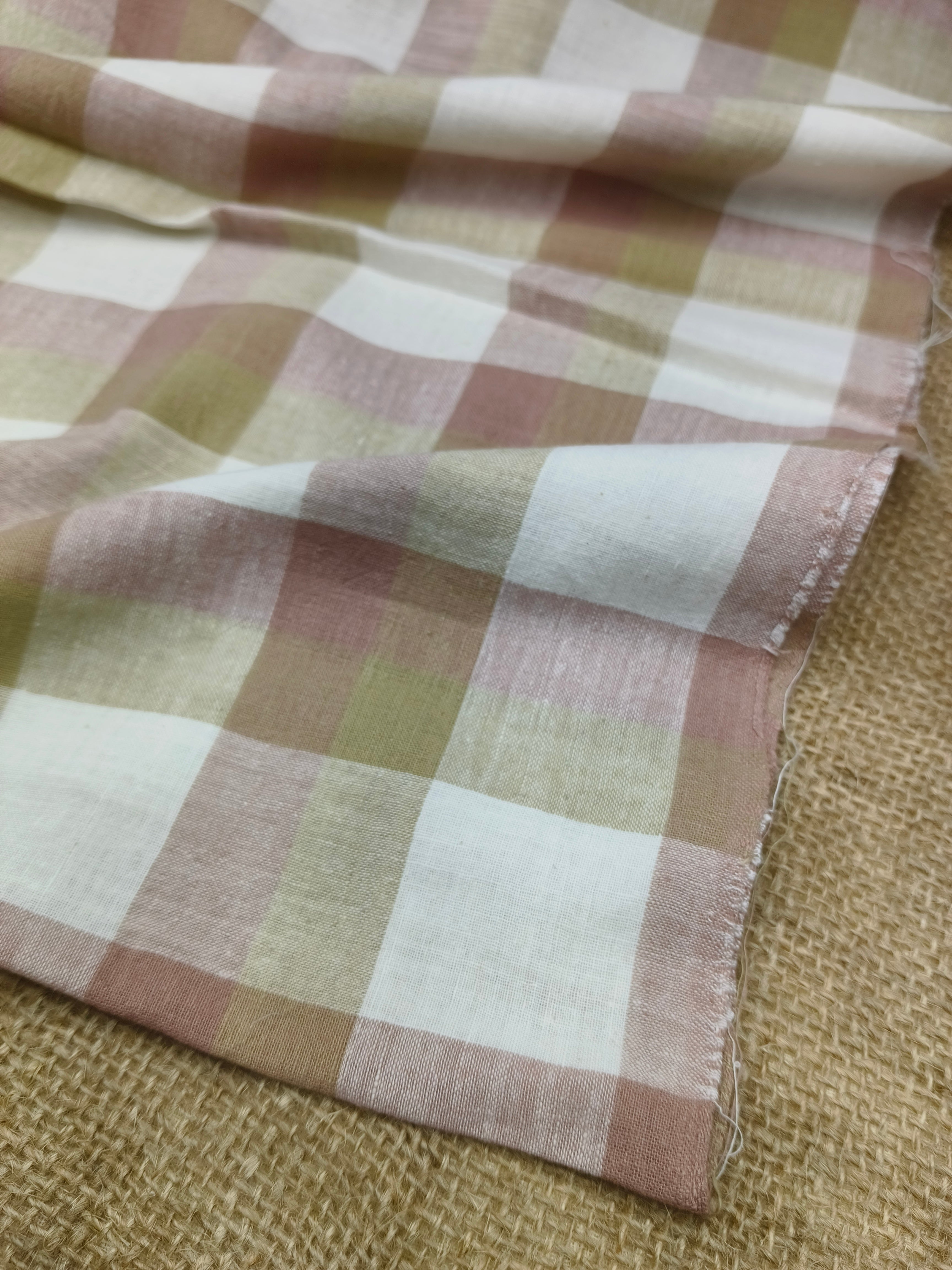 Handwoven Cotton Check Fabric CHK-12