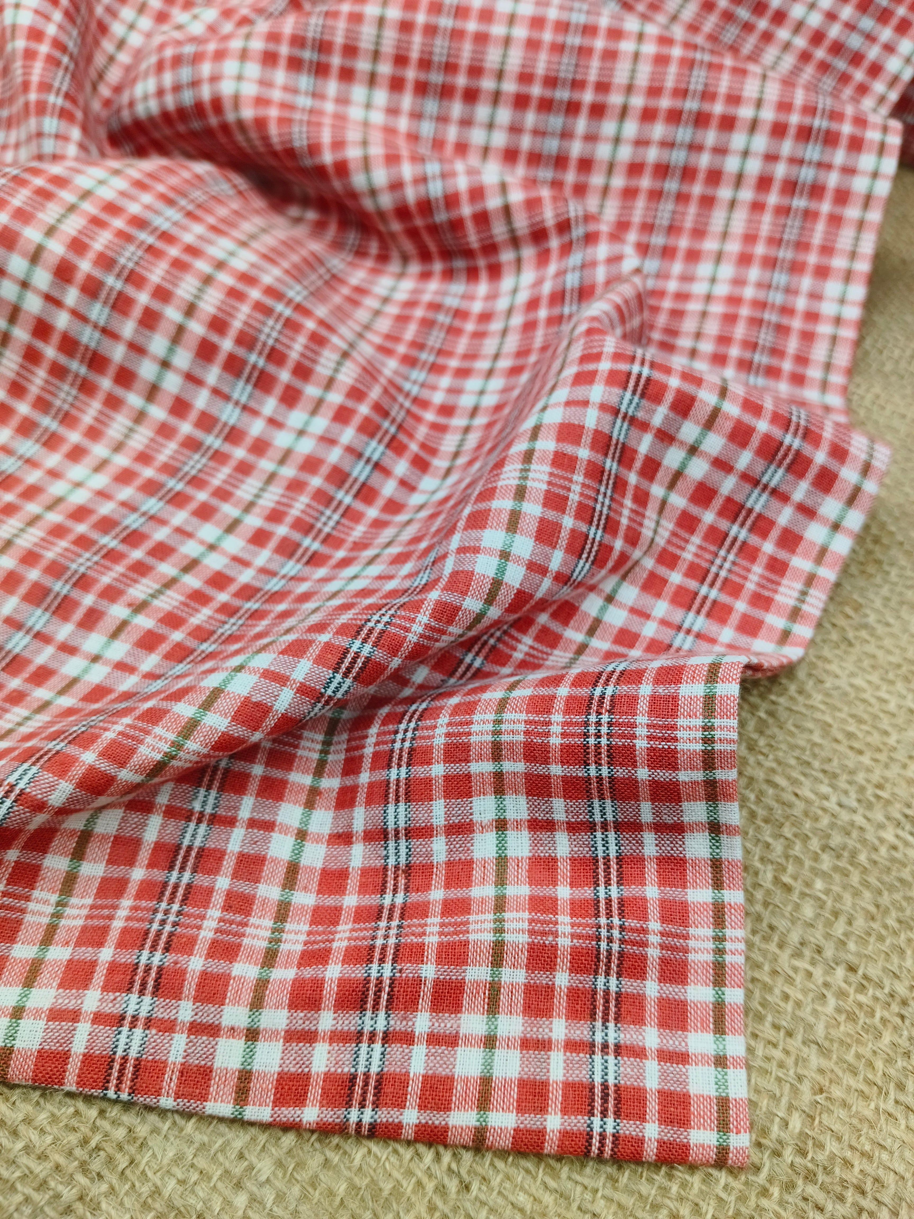 Handwoven Cotton Check Fabric CHK31