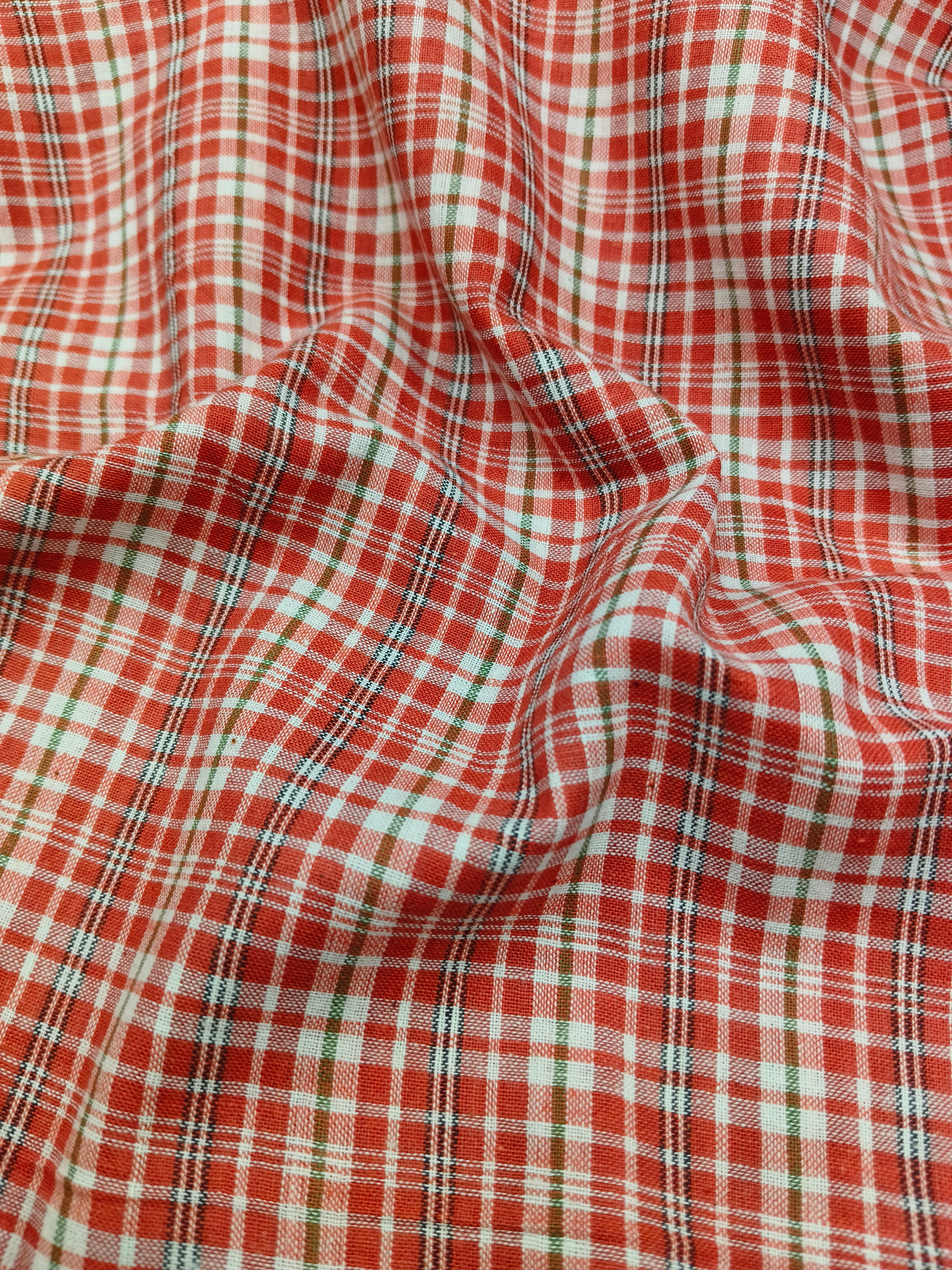 Handwoven Cotton Check Fabric CHK31