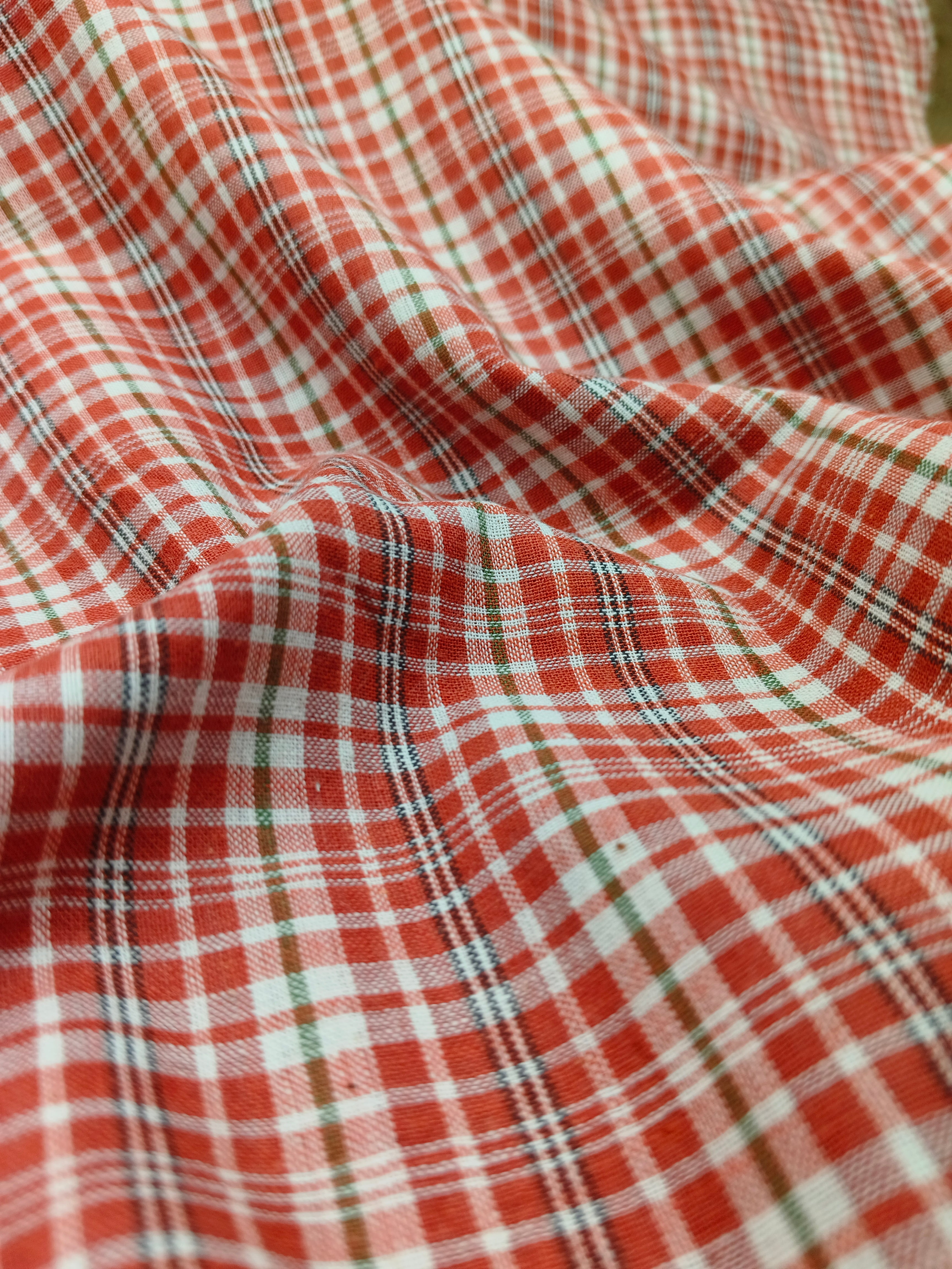 Handwoven Cotton Check Fabric CHK31