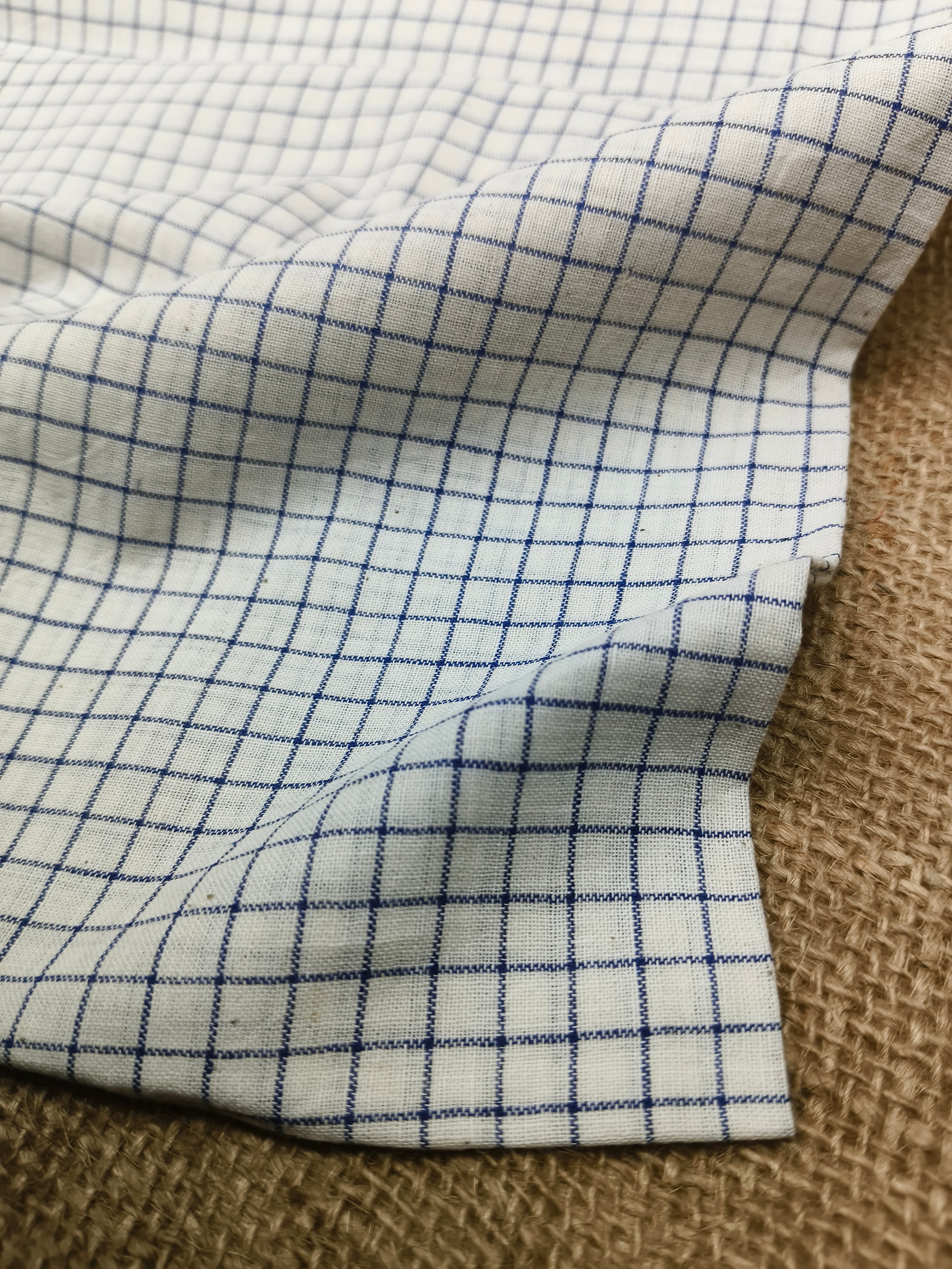 Handwoven Cotton Check Fabric CHK34