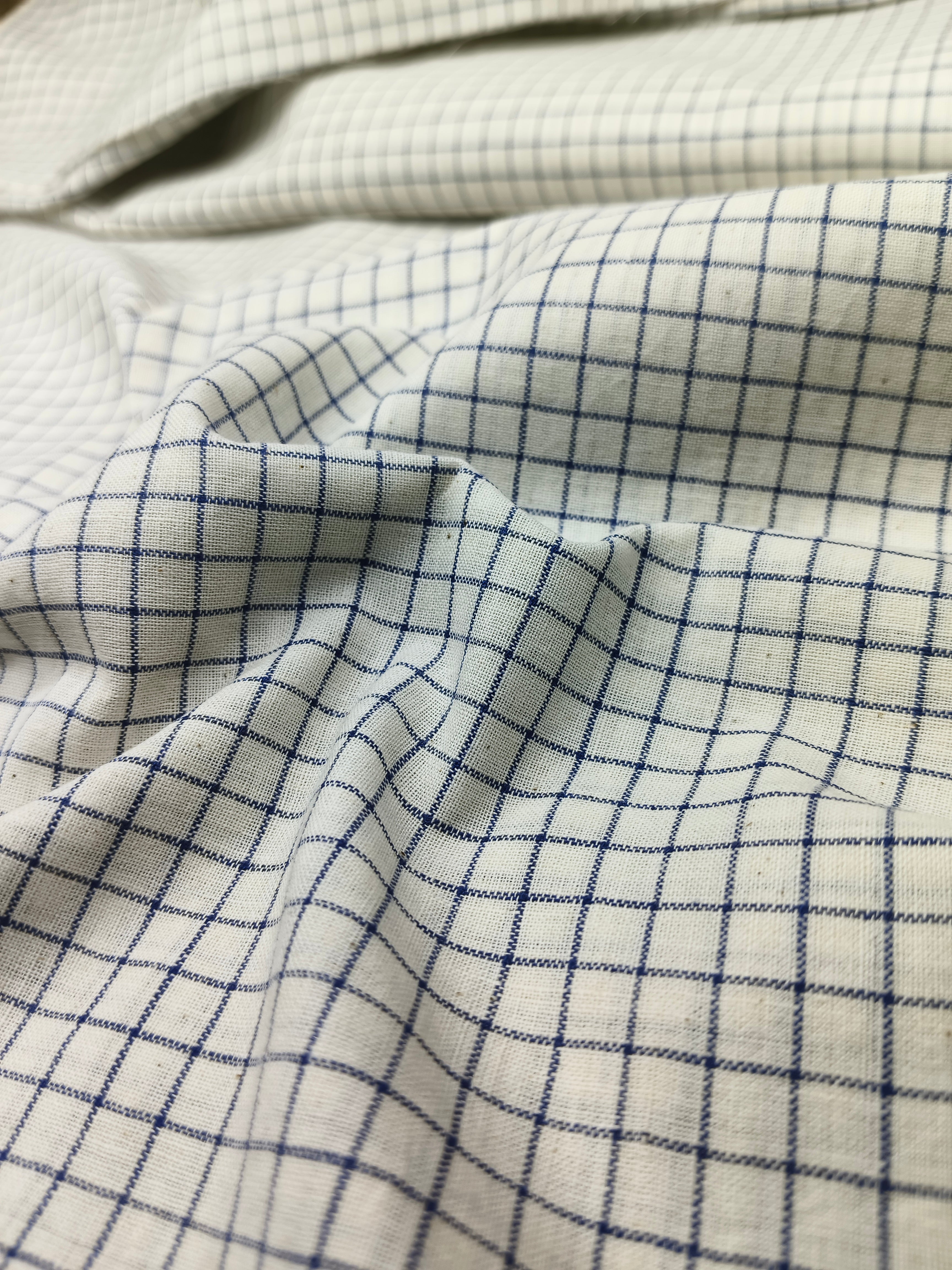 Handwoven Cotton Check Fabric CHK34