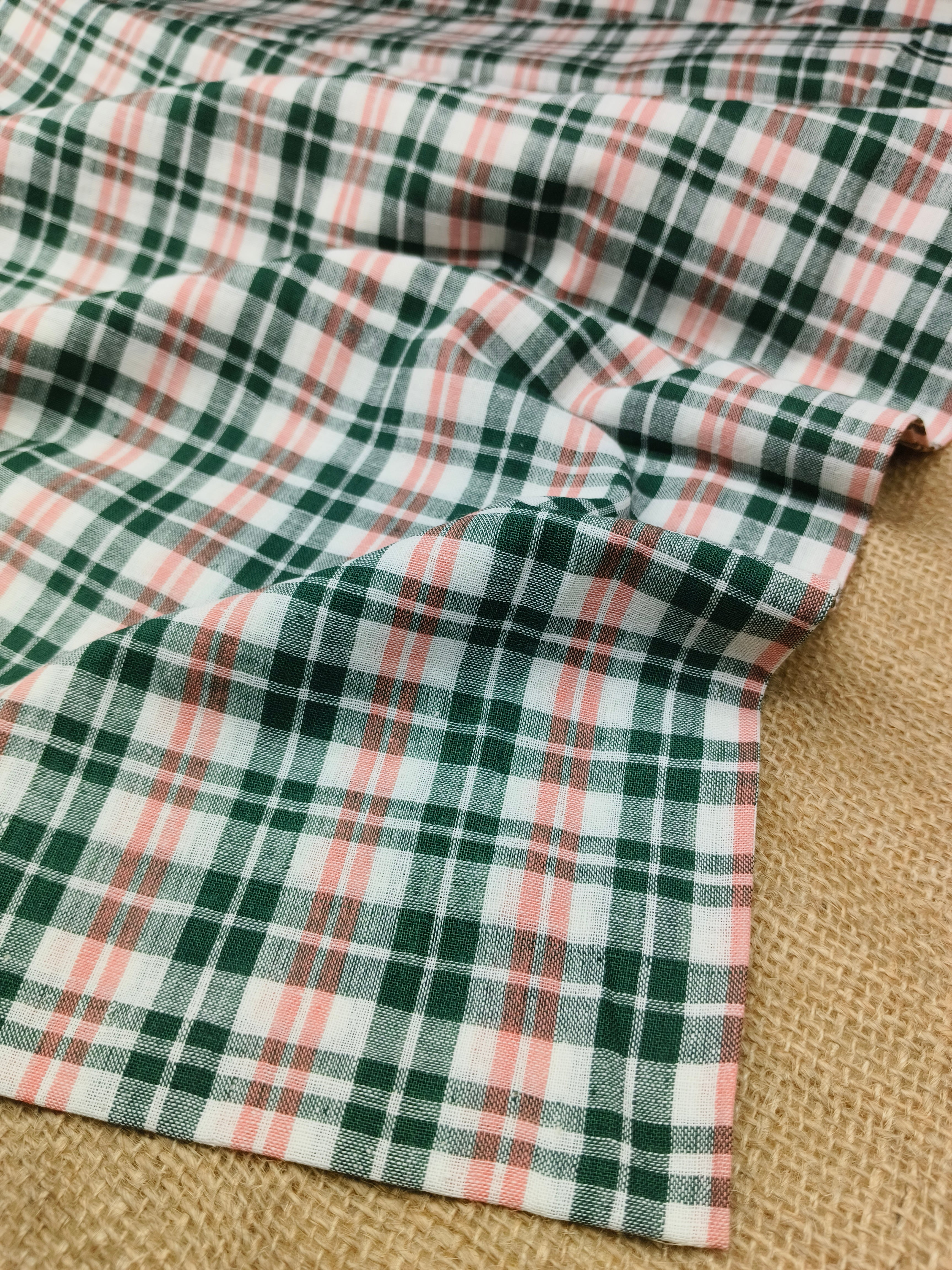 Handwoven Cotton Check Fabric CHK17