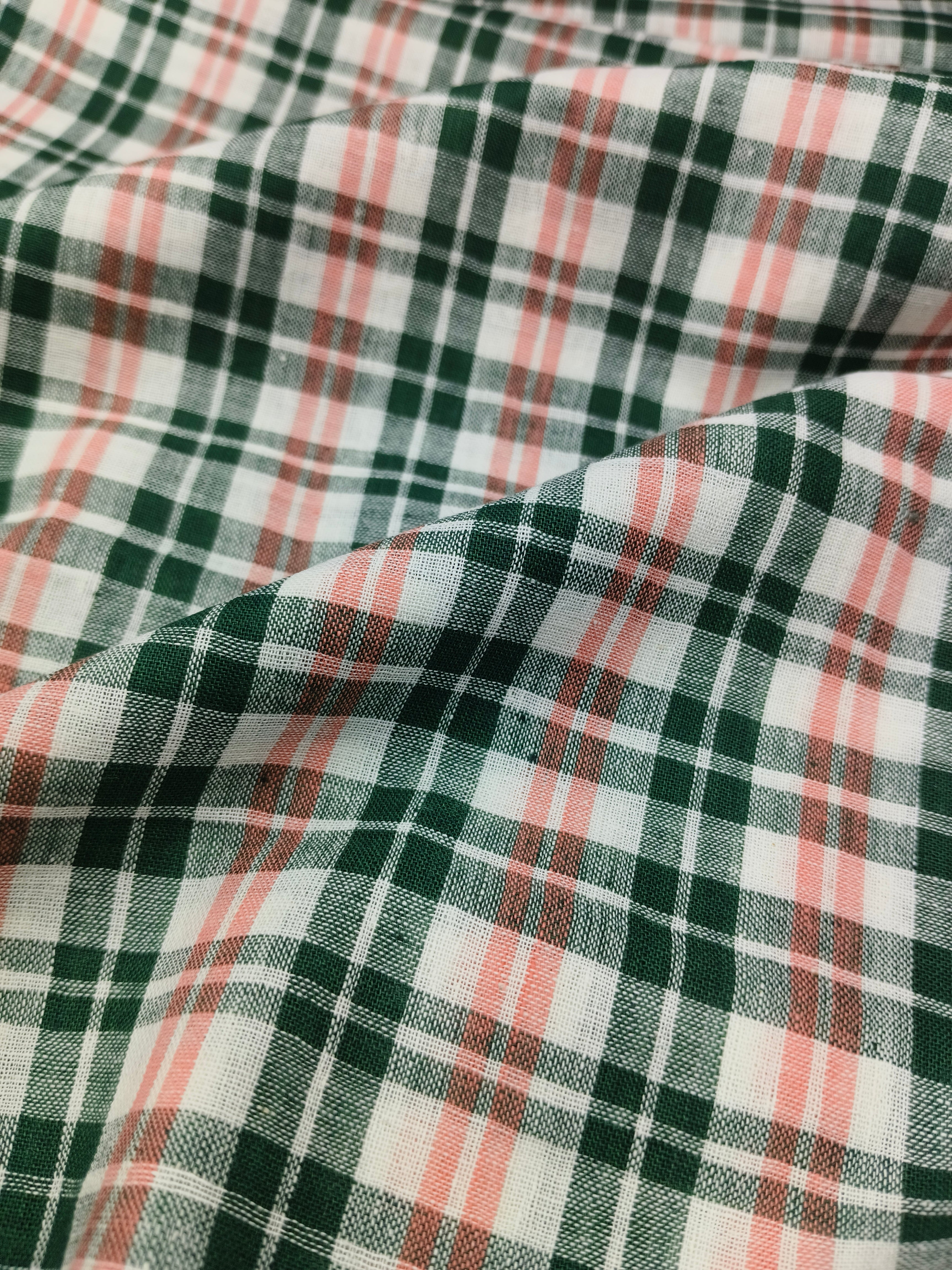Handwoven Cotton Check Fabric CHK17