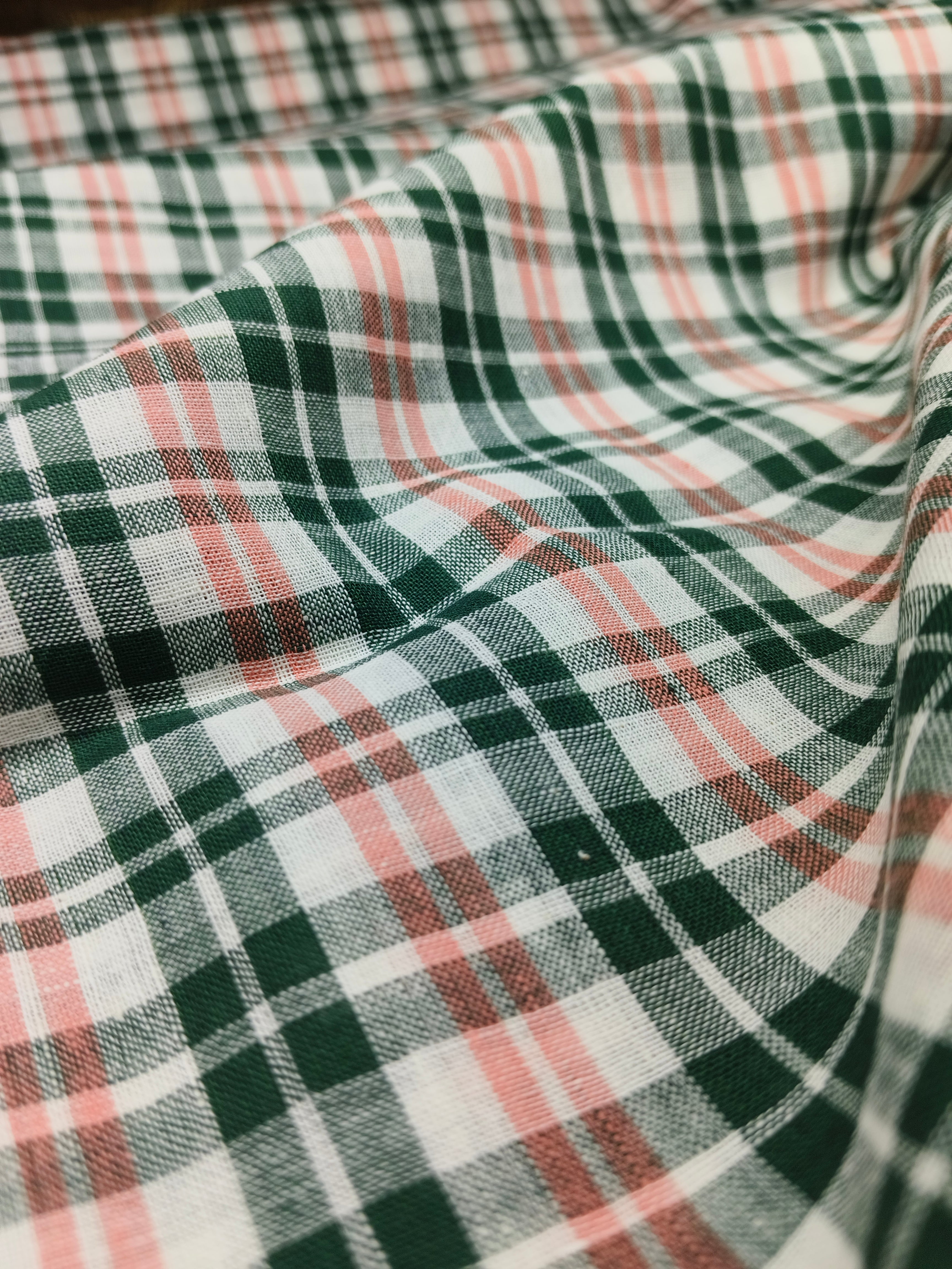 Handwoven Cotton Check Fabric CHK17