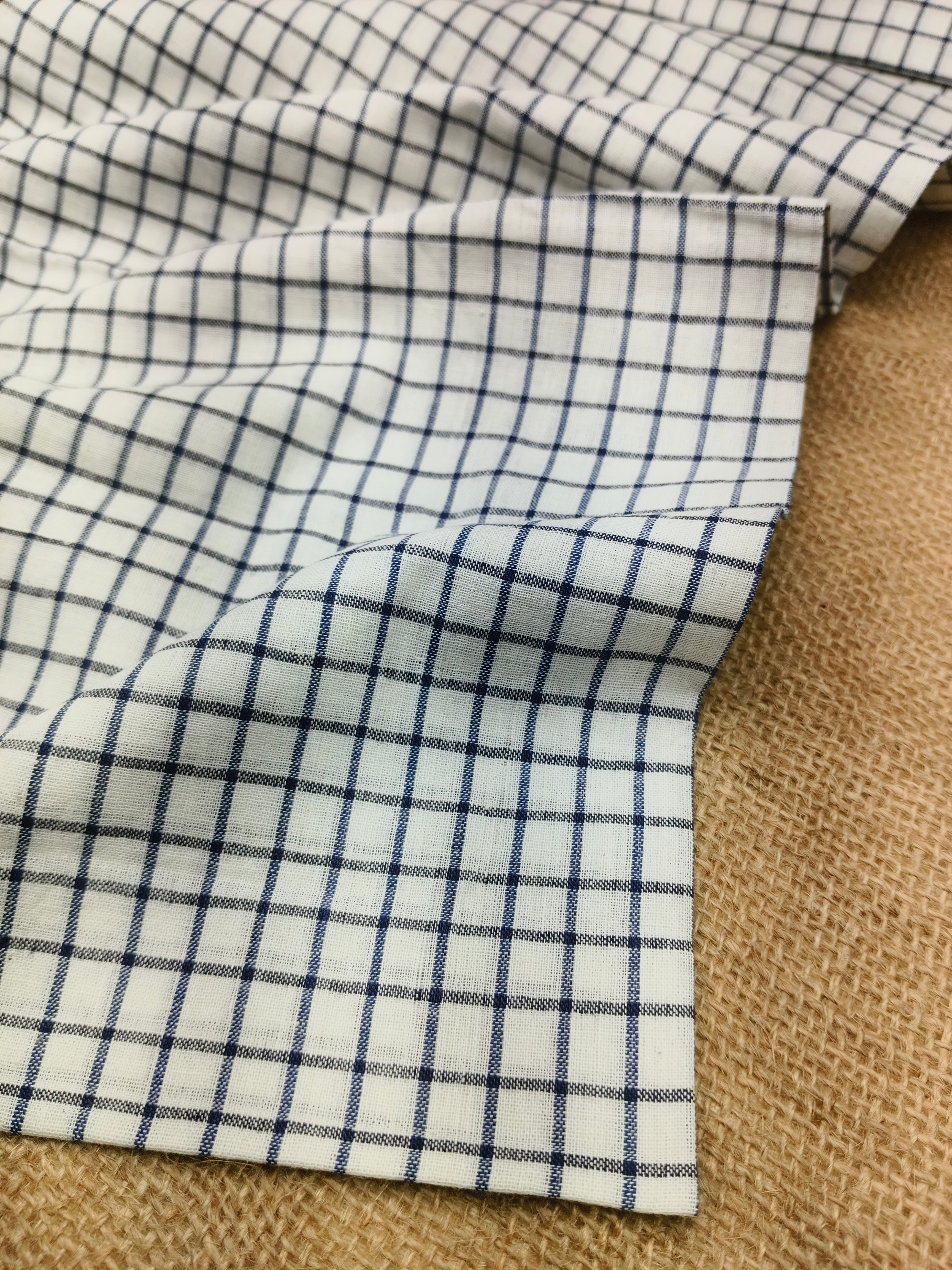 Handwoven Cotton Check Fabric CHK38