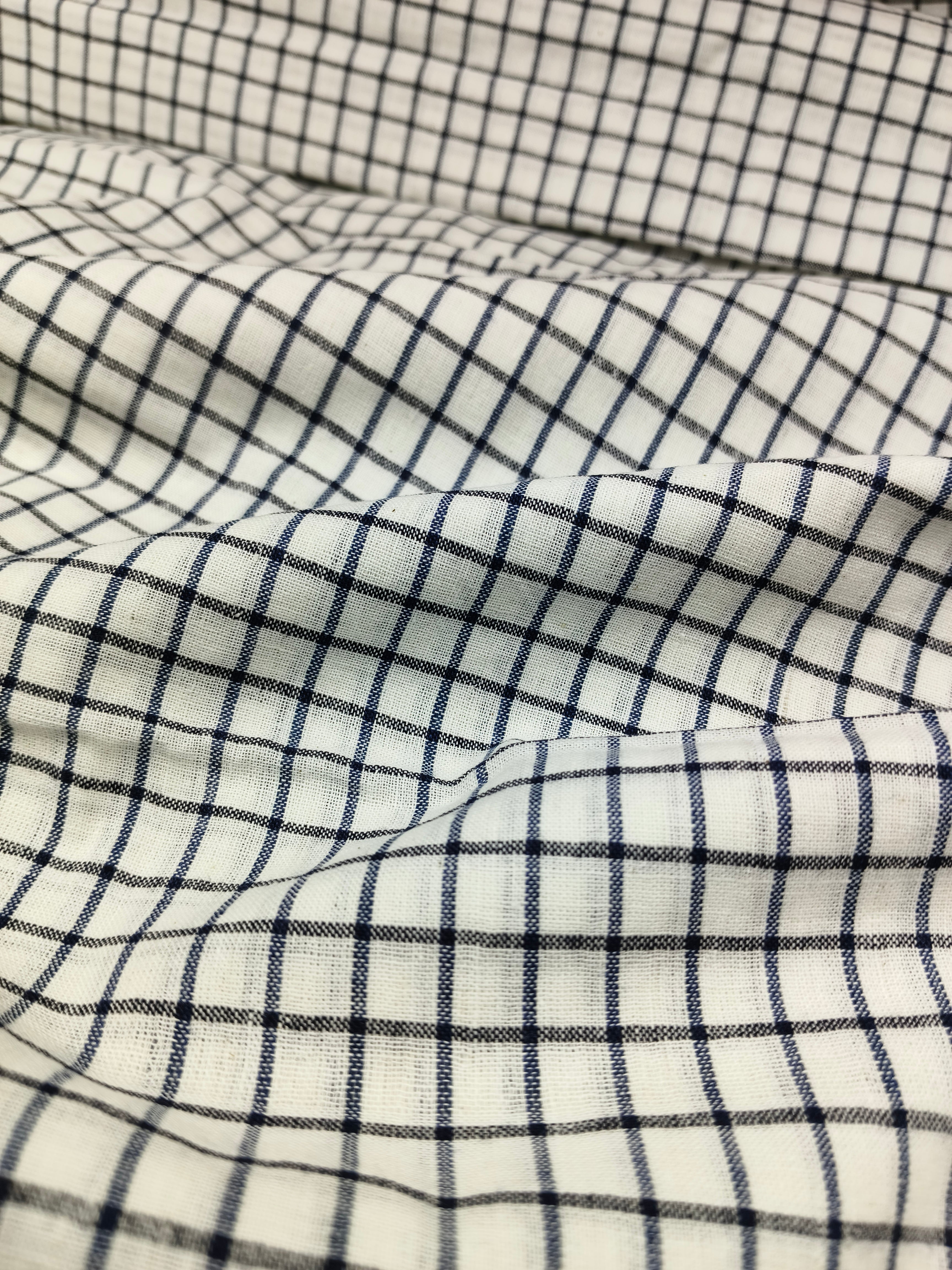 Handwoven Cotton Check Fabric CHK38