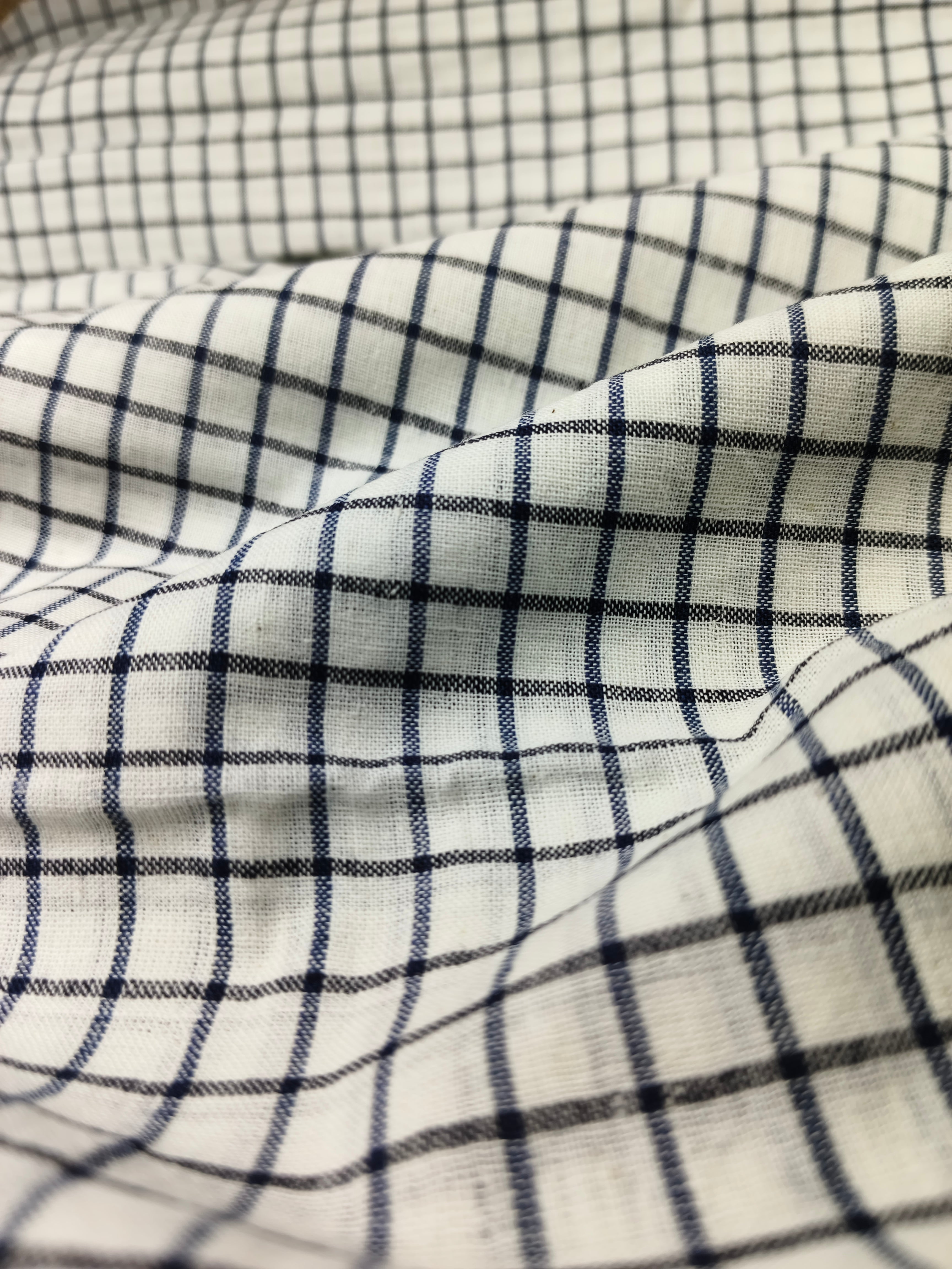 Handwoven Cotton Check Fabric CHK38