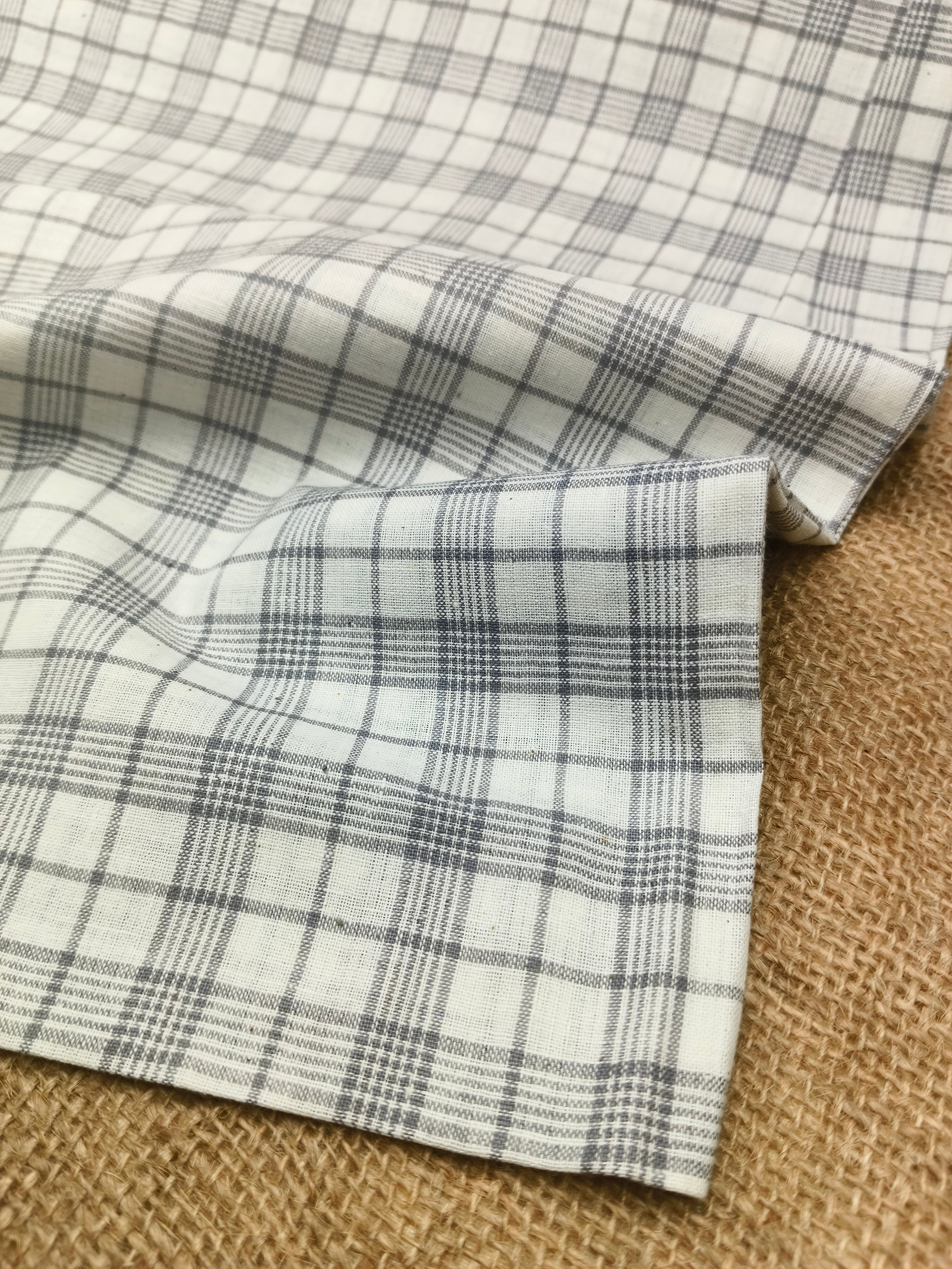 Handwoven Cotton Check Fabric CHK5