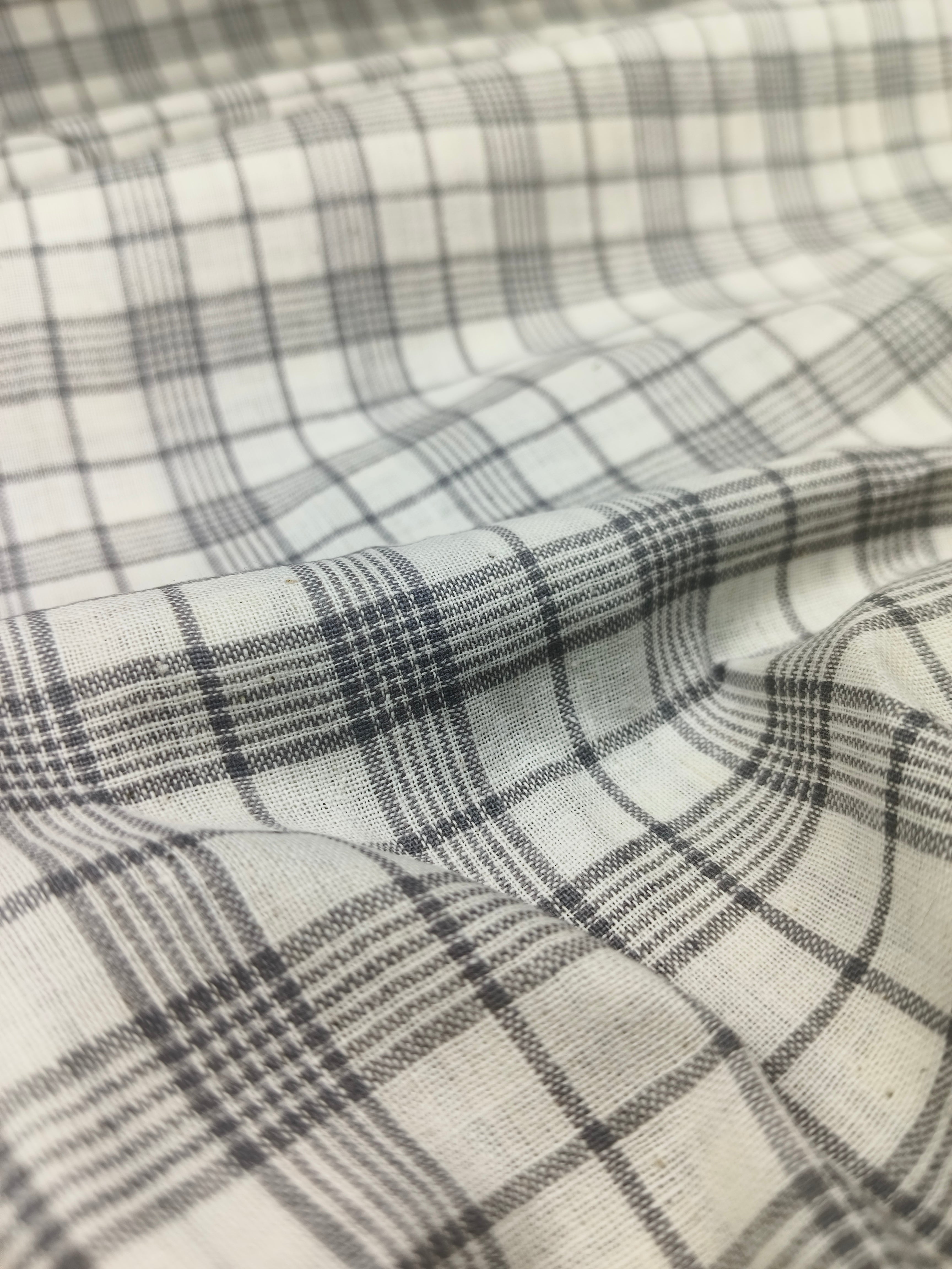 Handwoven Cotton Check Fabric CHK5