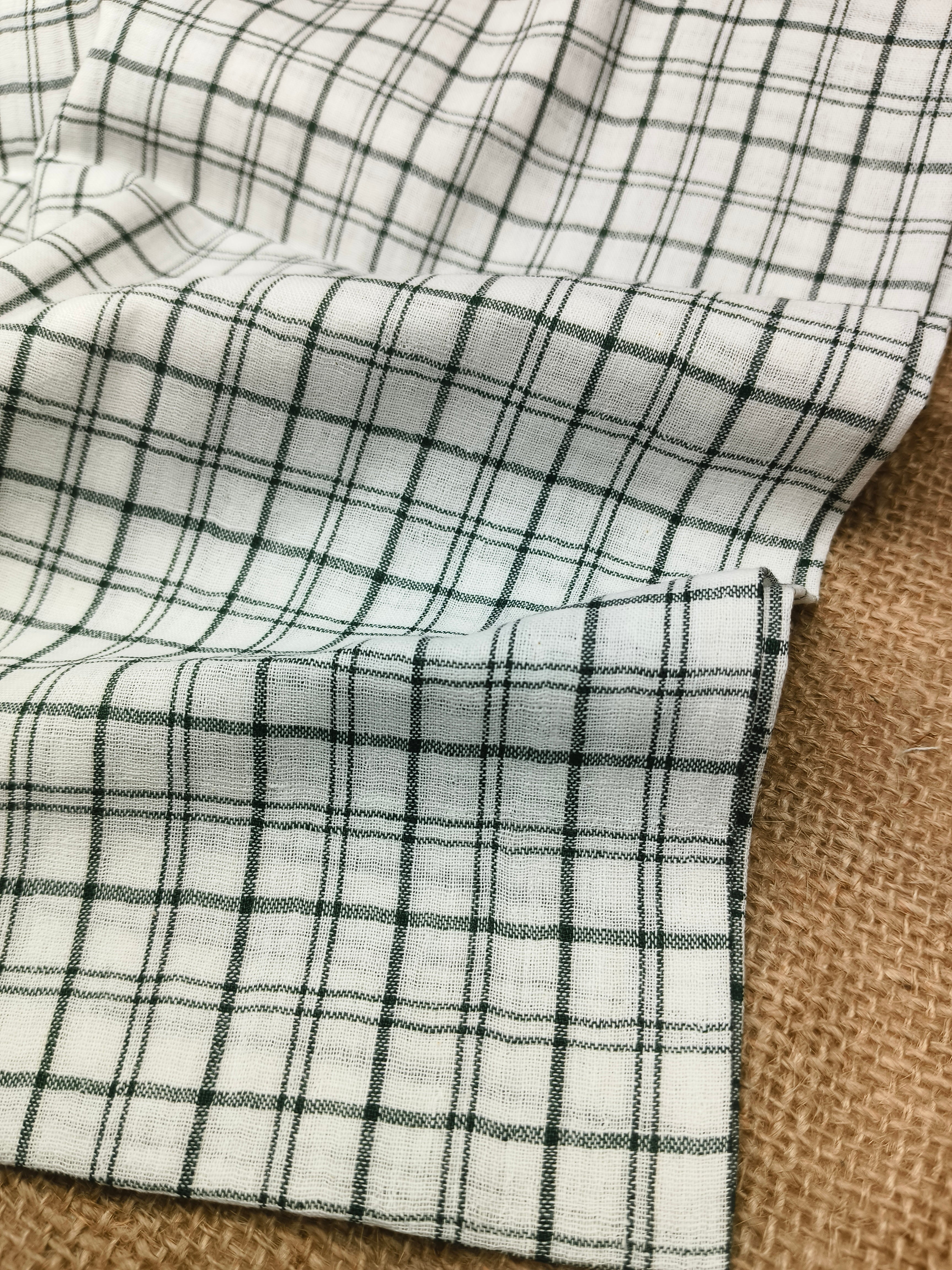 Handwoven Cotton Check Fabric CHK29