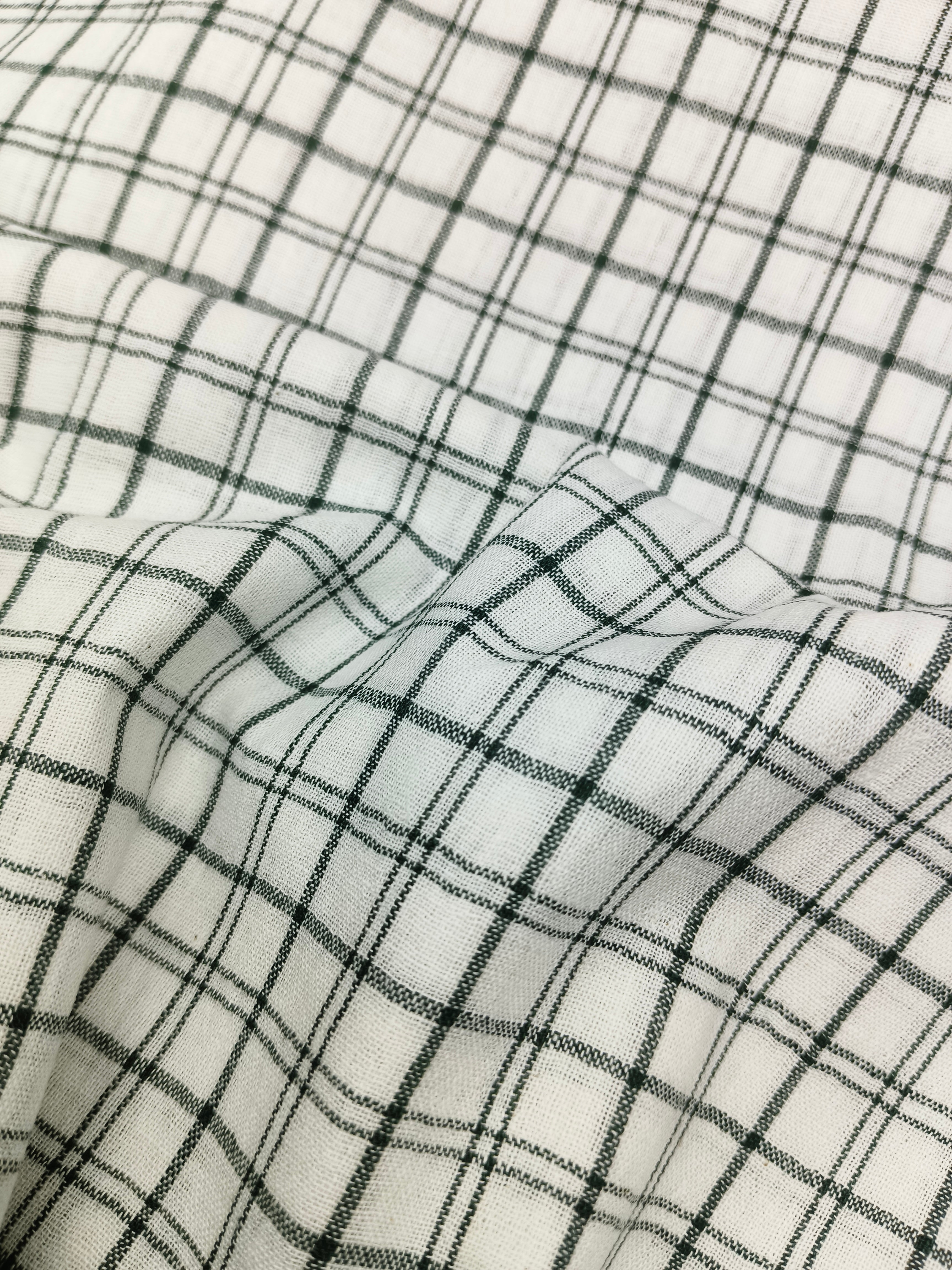 Handwoven Cotton Check Fabric CHK29