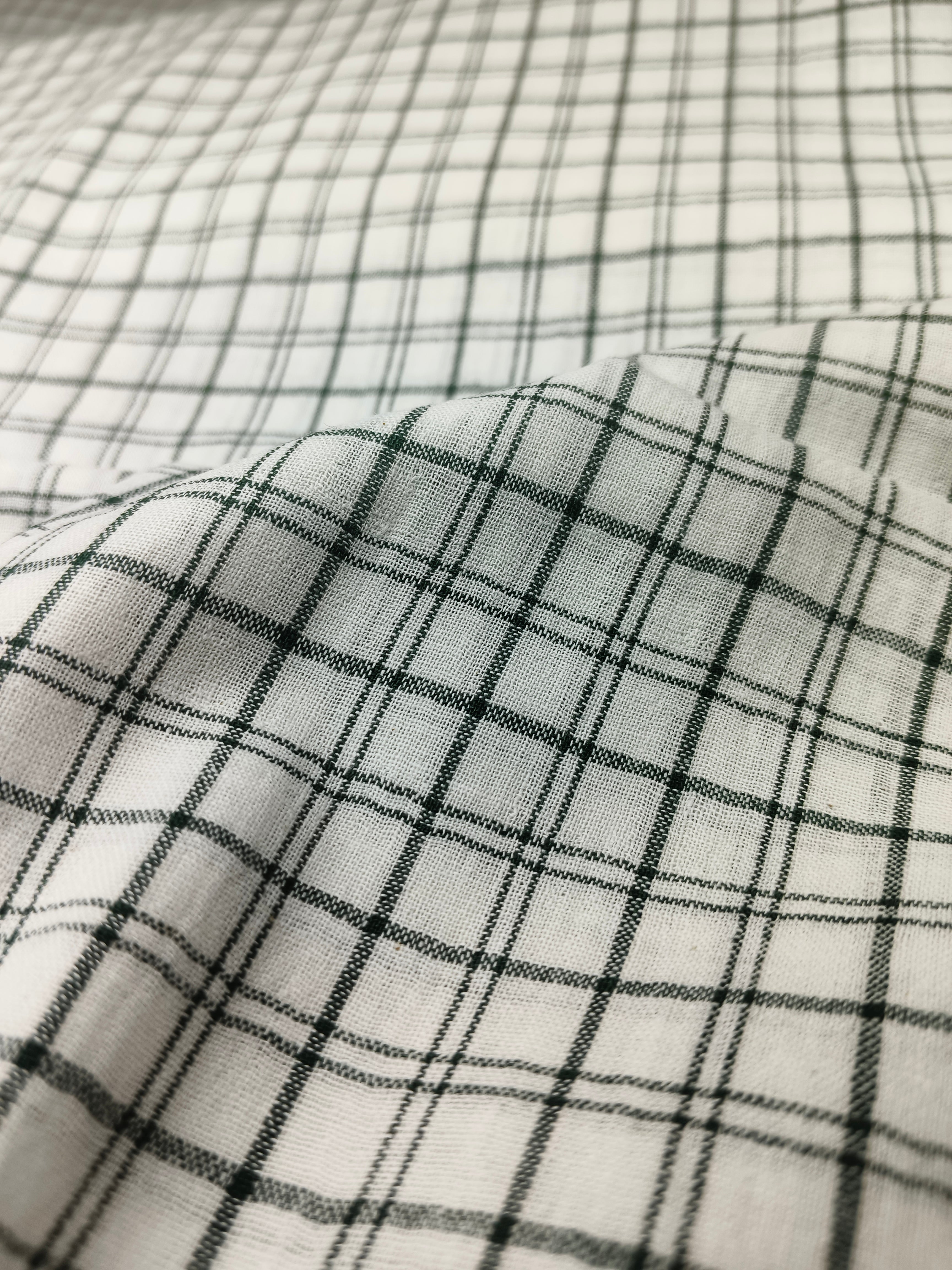 Handwoven Cotton Check Fabric CHK29