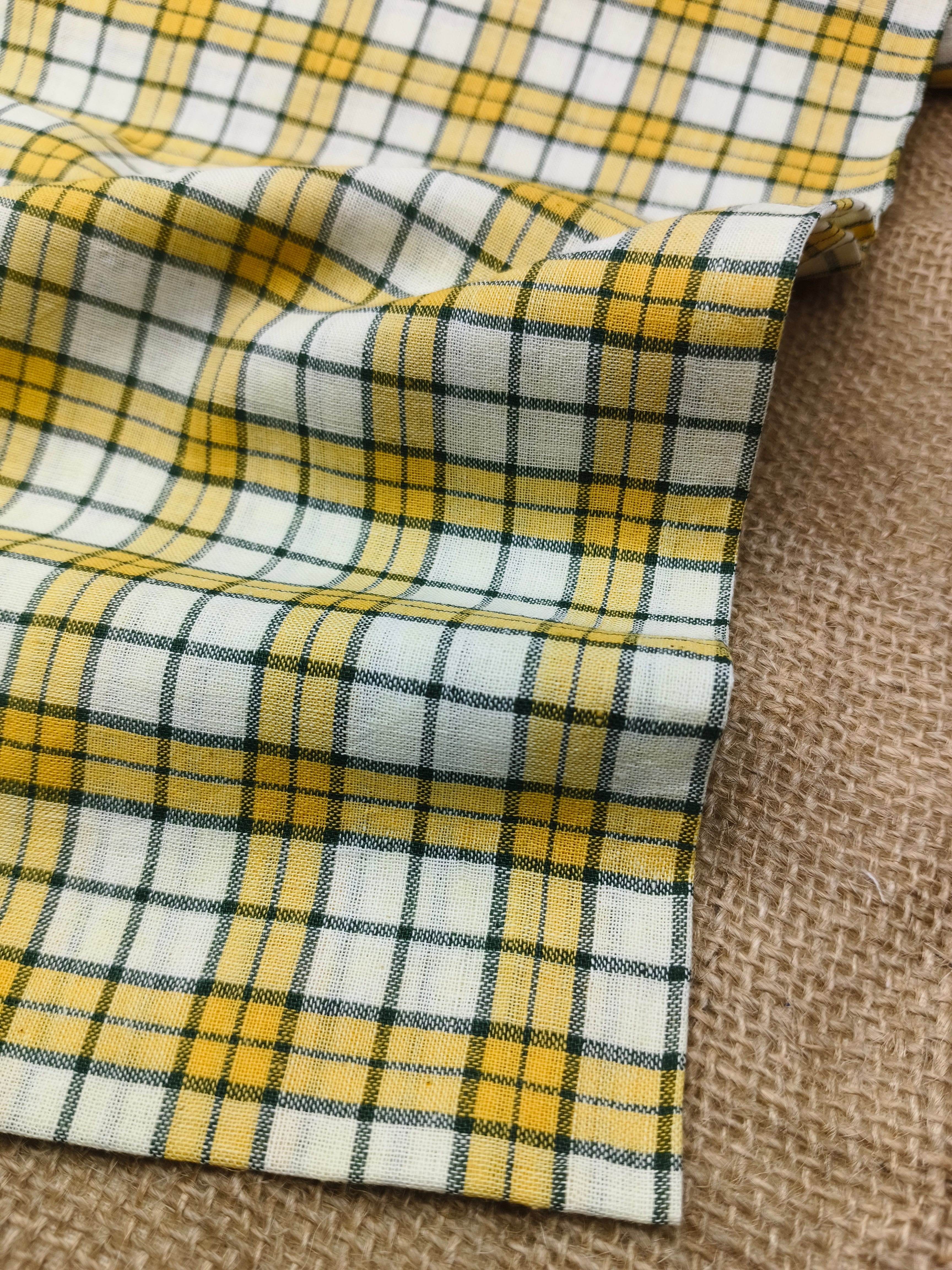Handwoven Cotton Check Fabric CHK25
