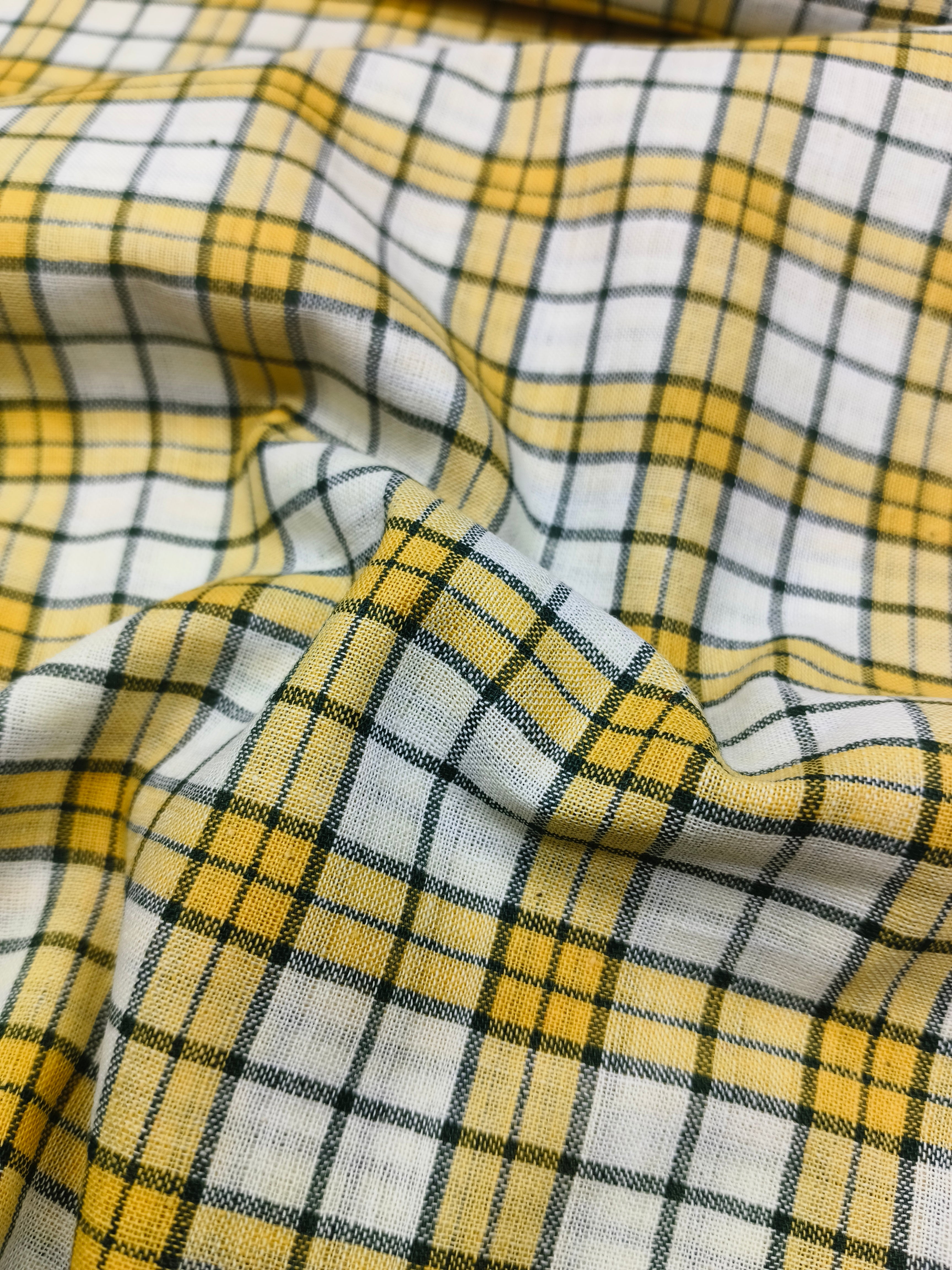 Handwoven Cotton Check Fabric CHK25