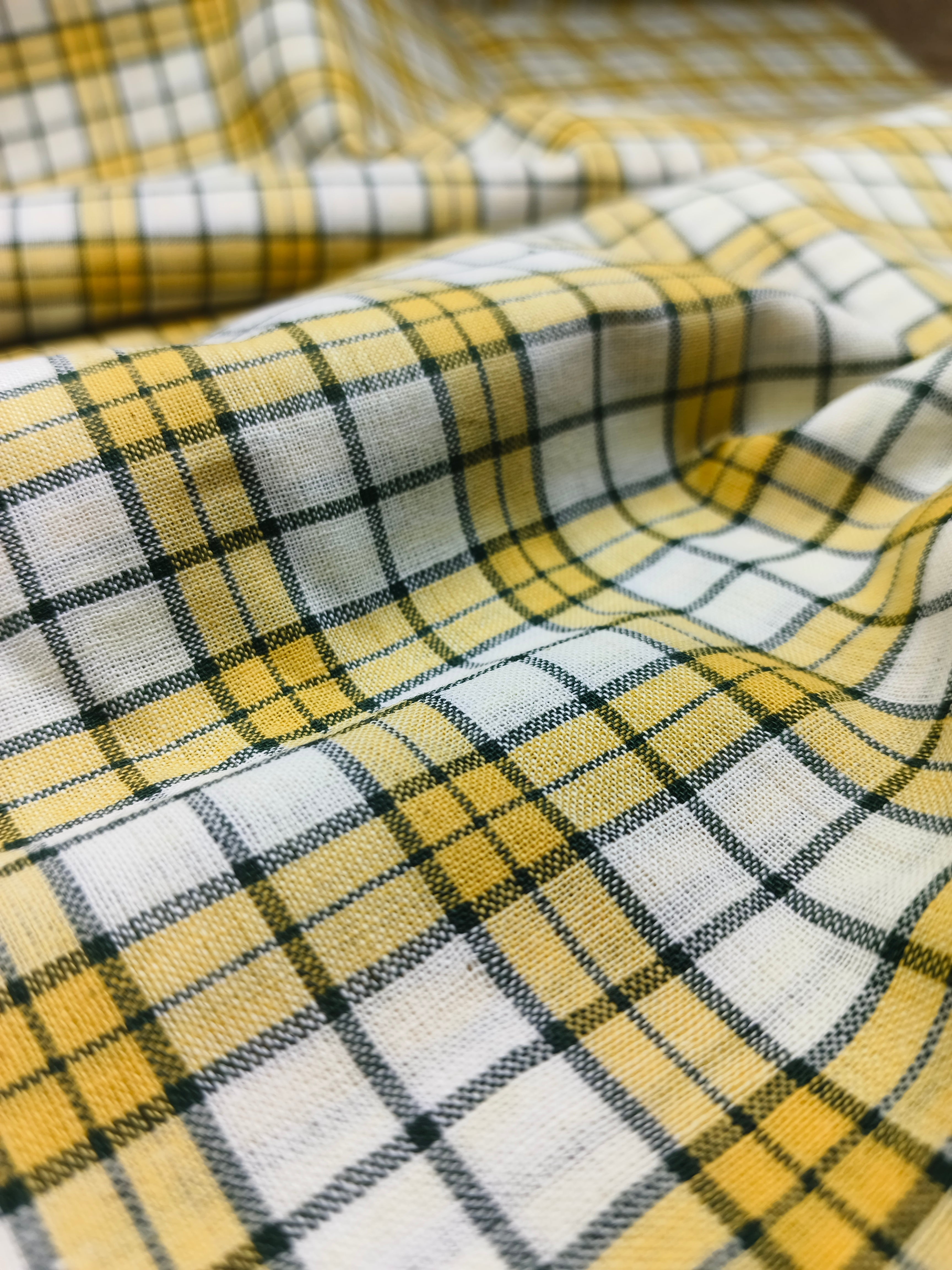 Handwoven Cotton Check Fabric CHK25