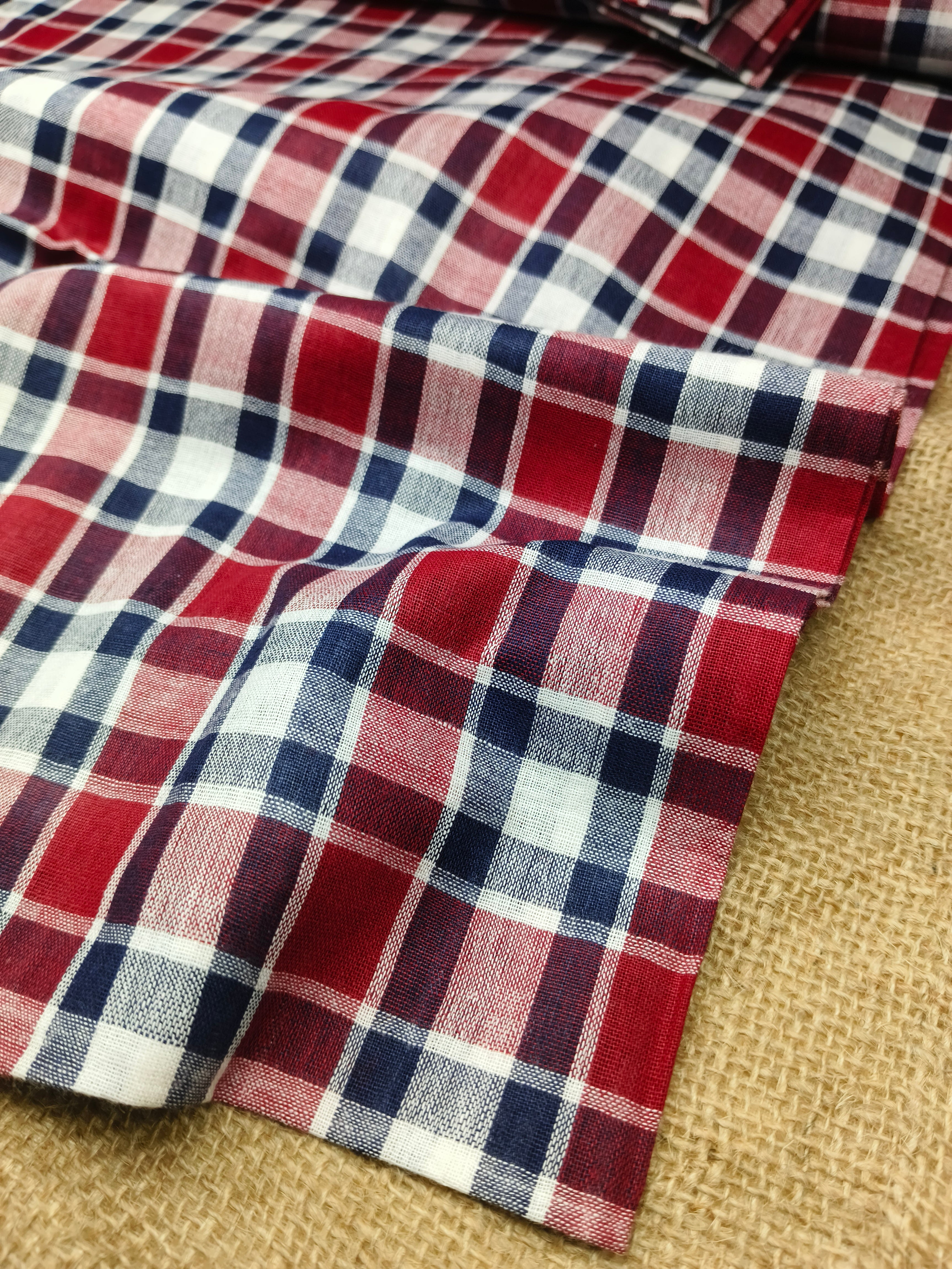 Handwoven Cotton Check Fabric CHK6