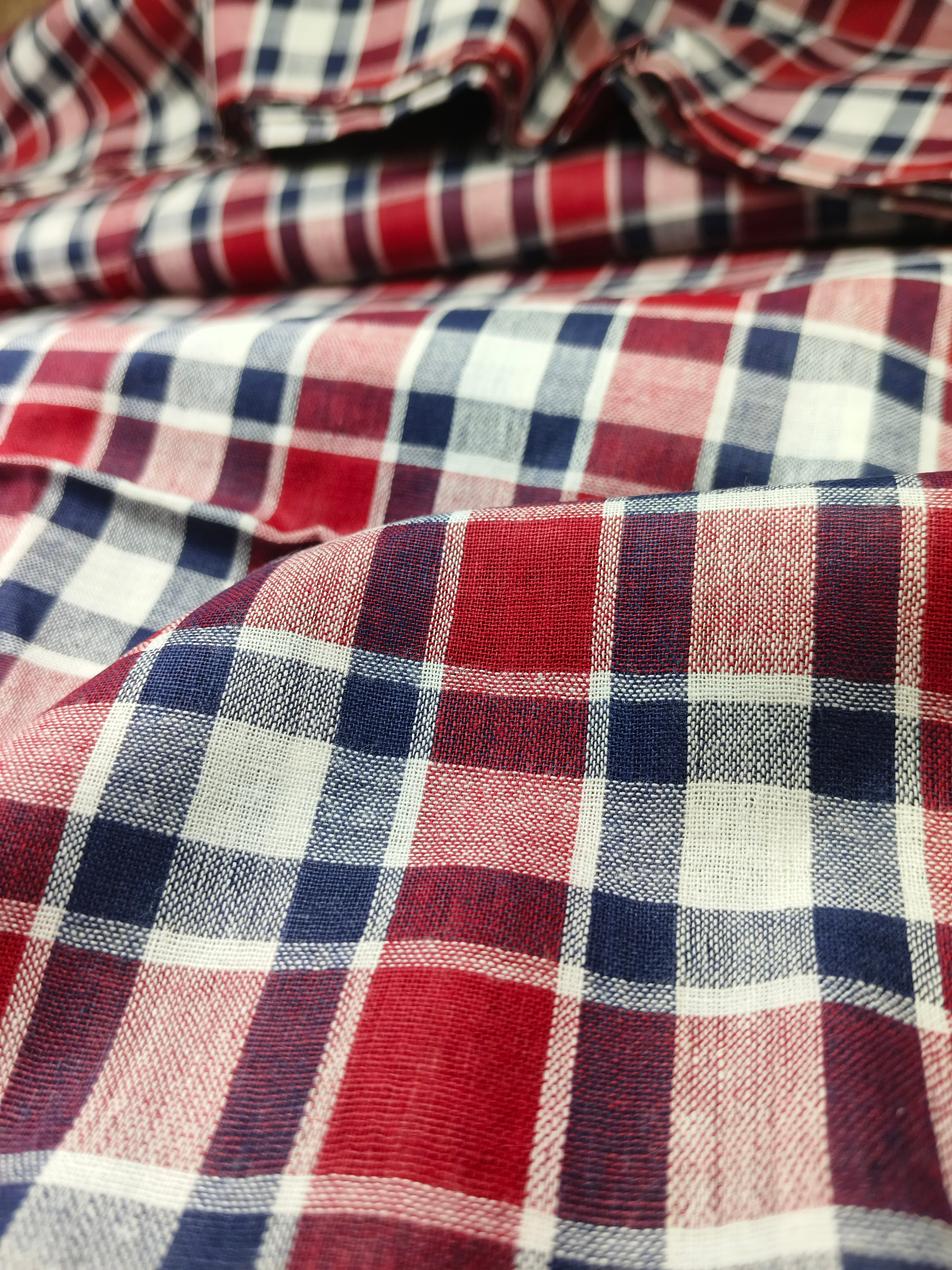 Handwoven Cotton Check Fabric CHK6