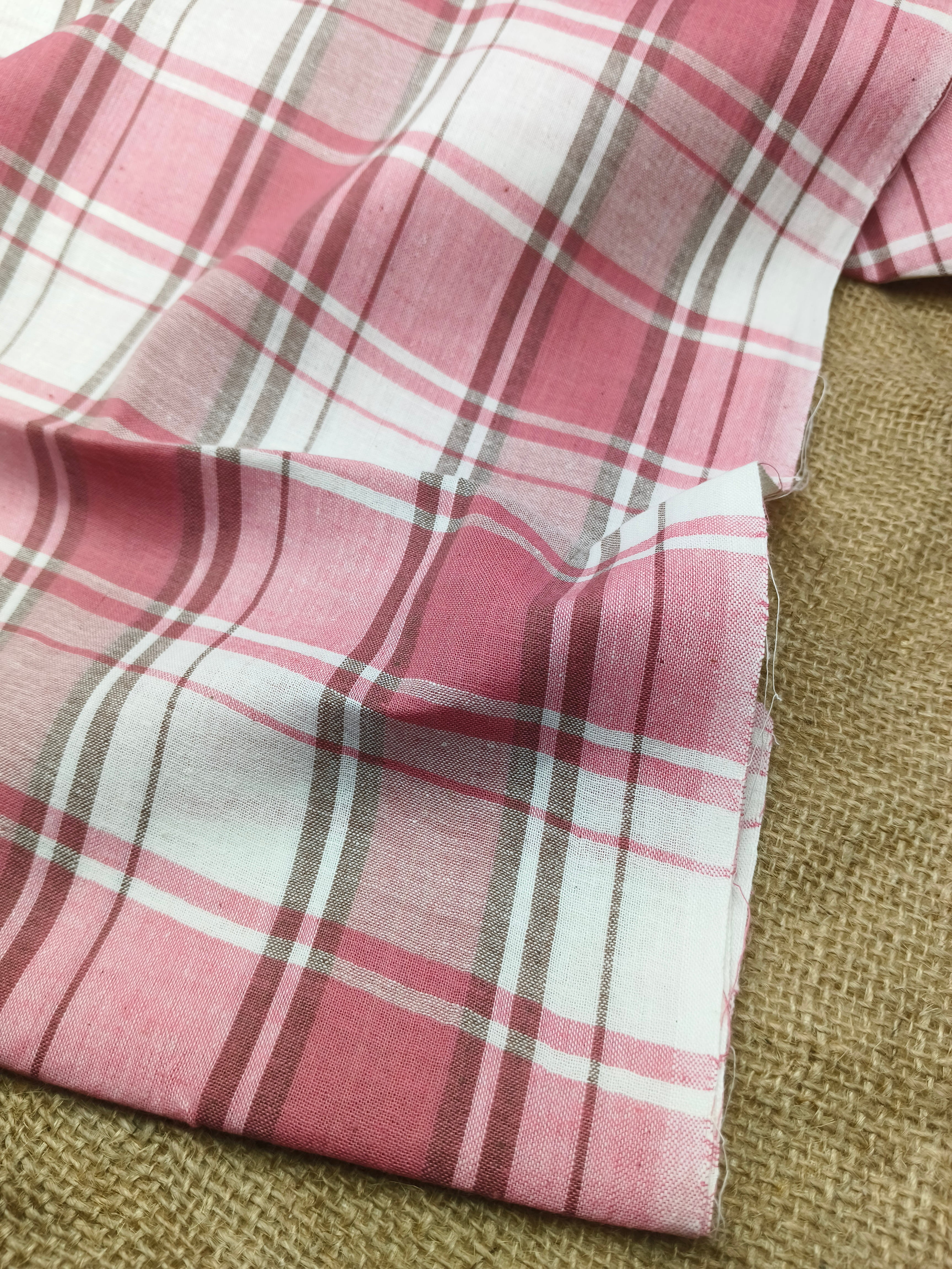 Handwoven Cotton Check Fabric CHK-10