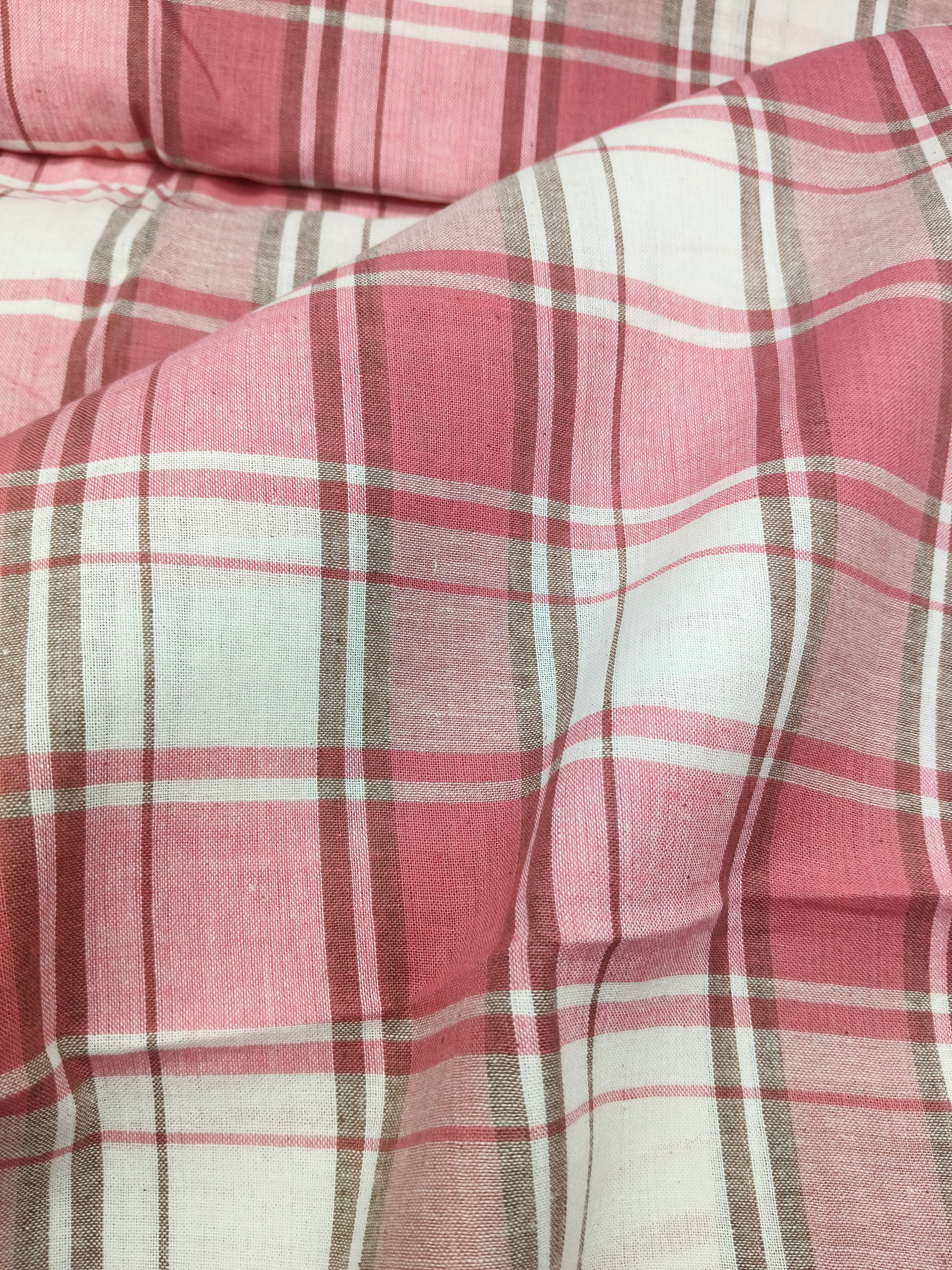Handwoven Cotton Check Fabric CHK-10