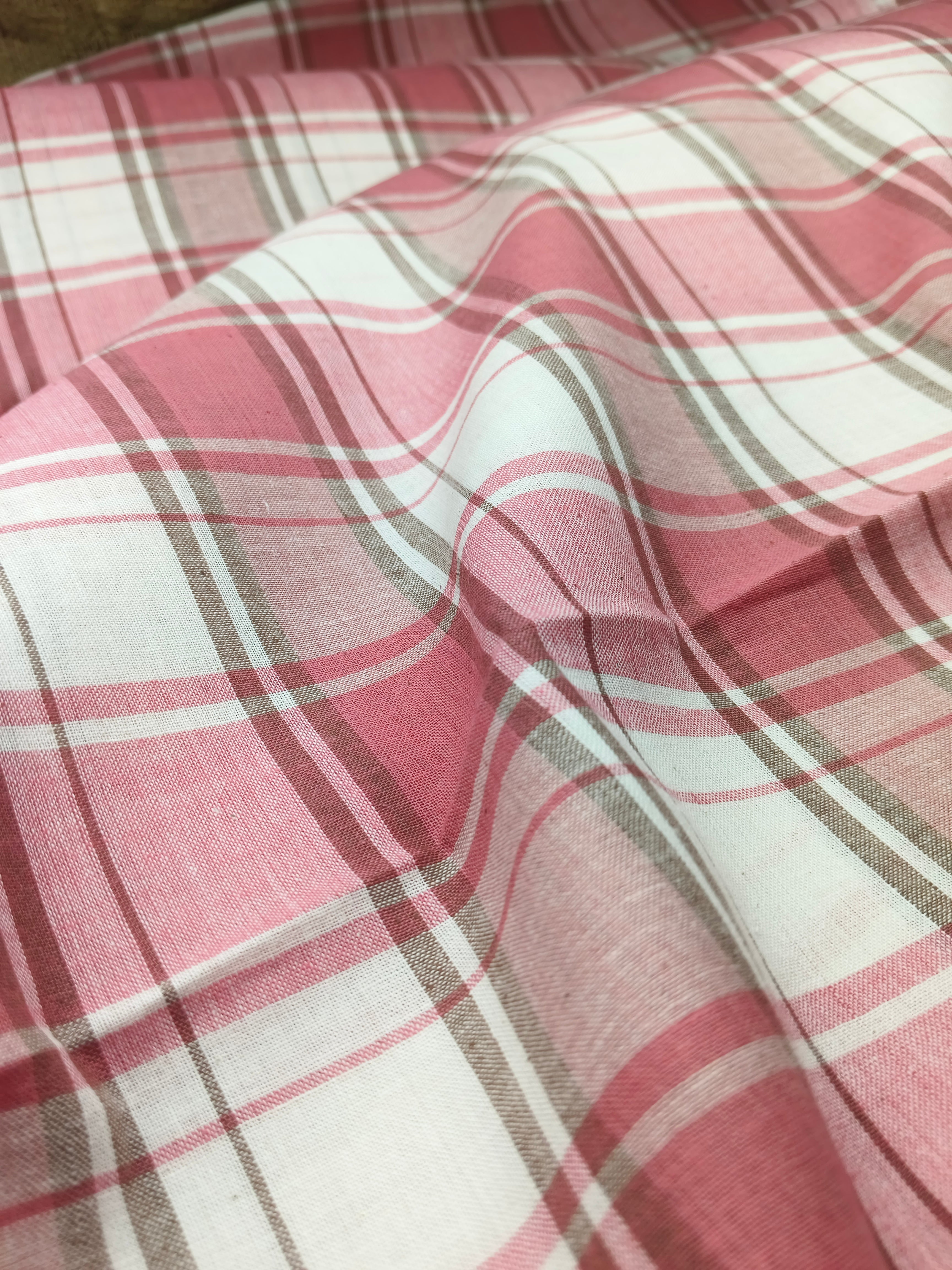 Handwoven Cotton Check Fabric CHK-10