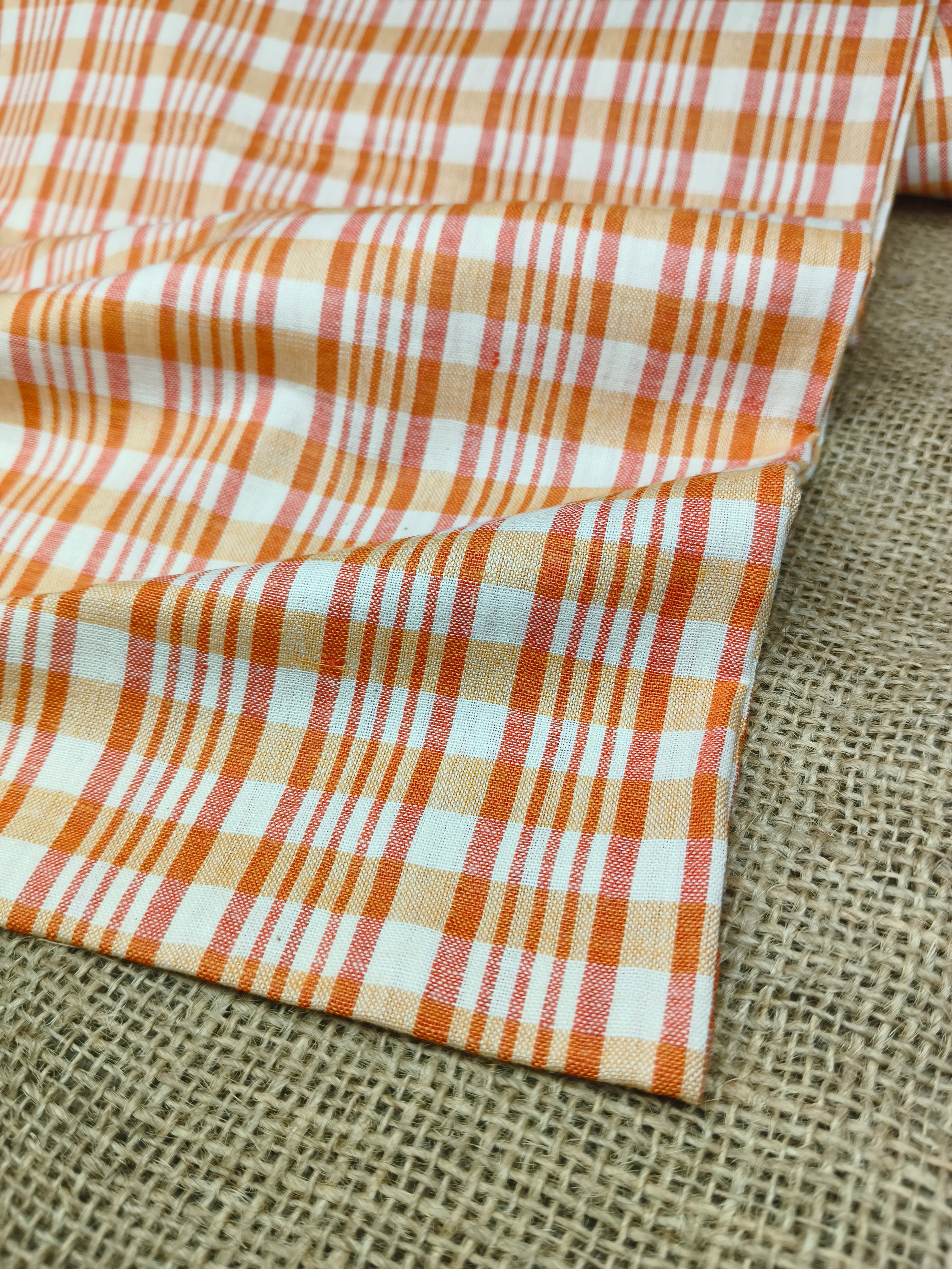 Handwoven Cotton Check Fabric CHK3
