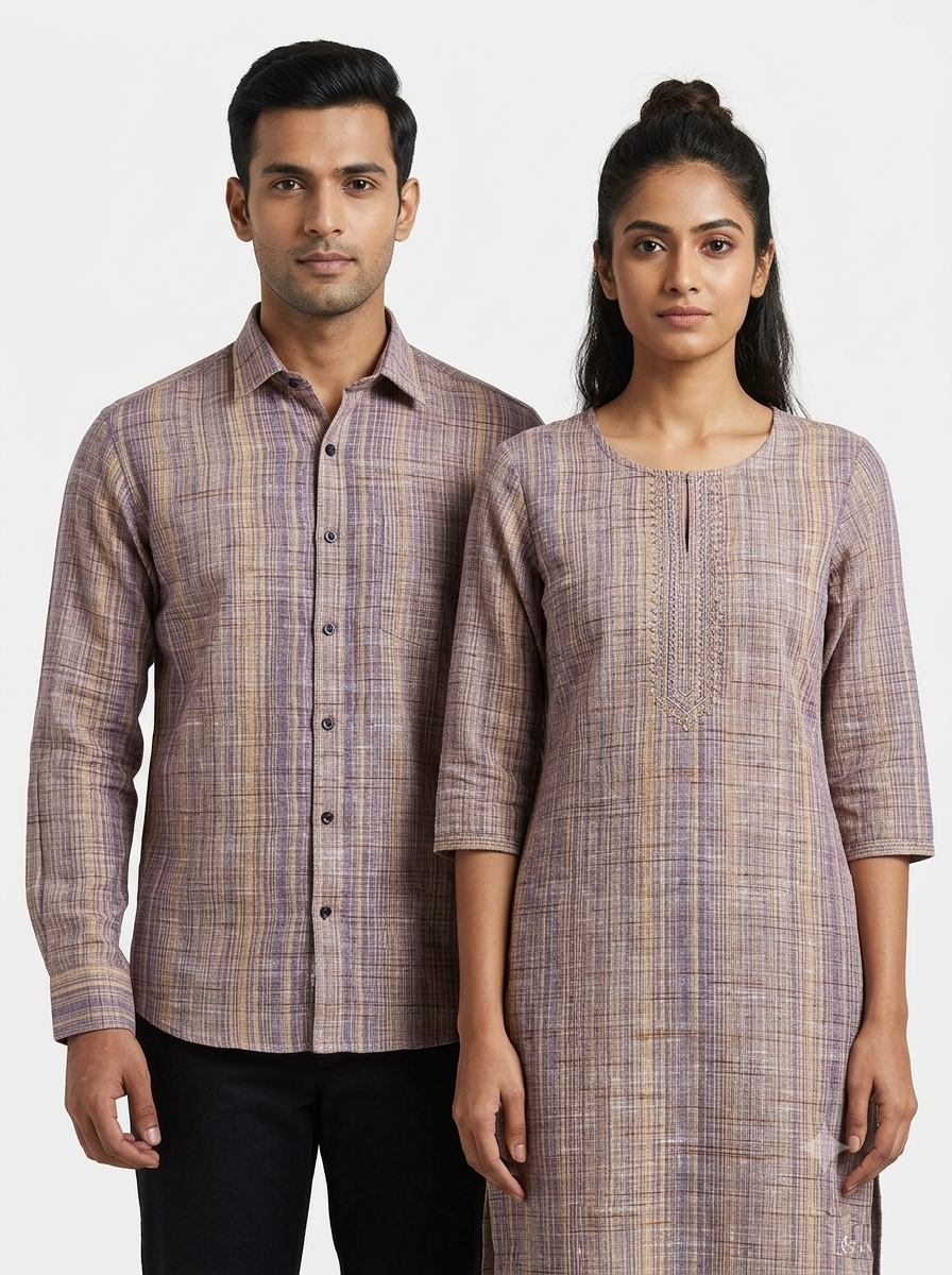 Purple Jharna Khaddar Fabric