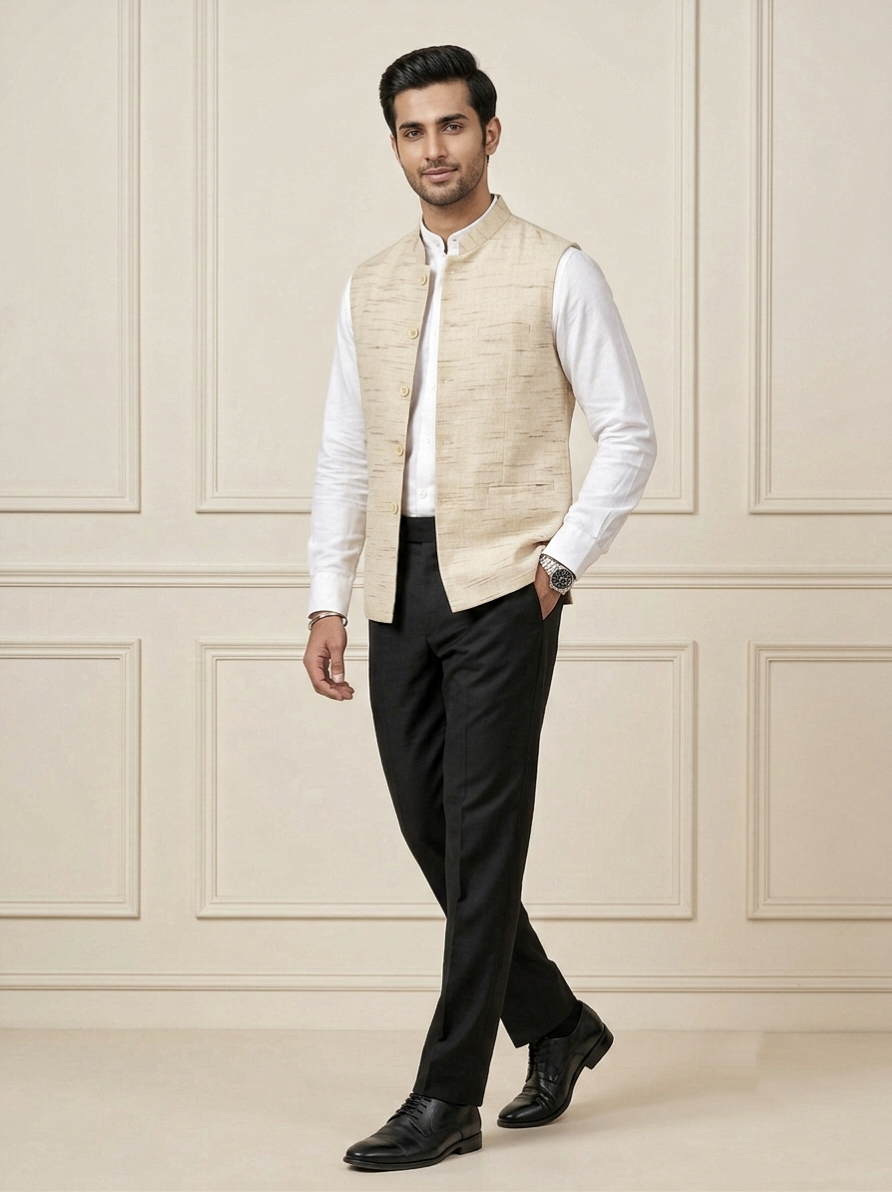 Khadi Half Jackets Lite Biskit Colour