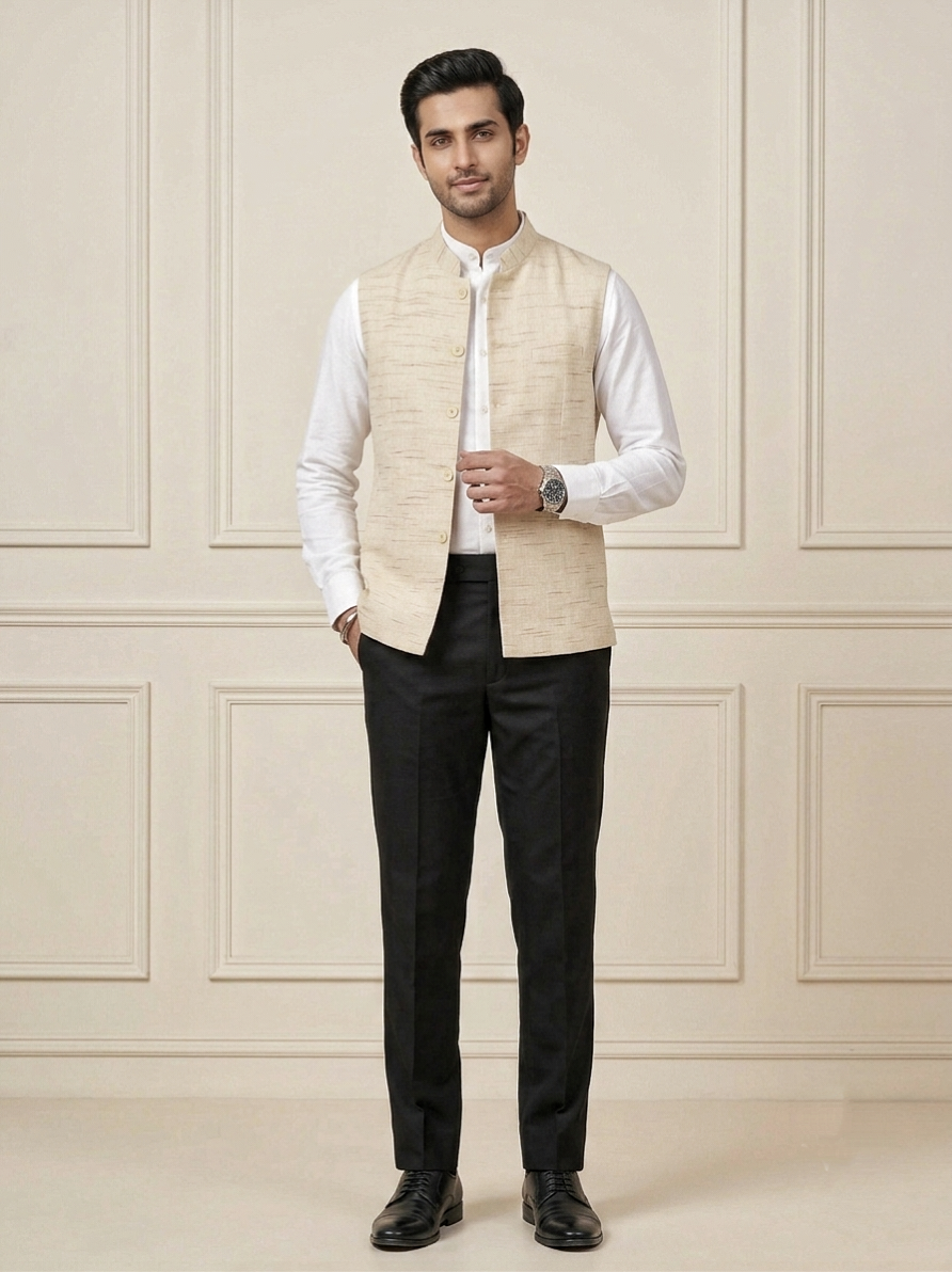 Khadi Half Jackets Lite Biskit Colour